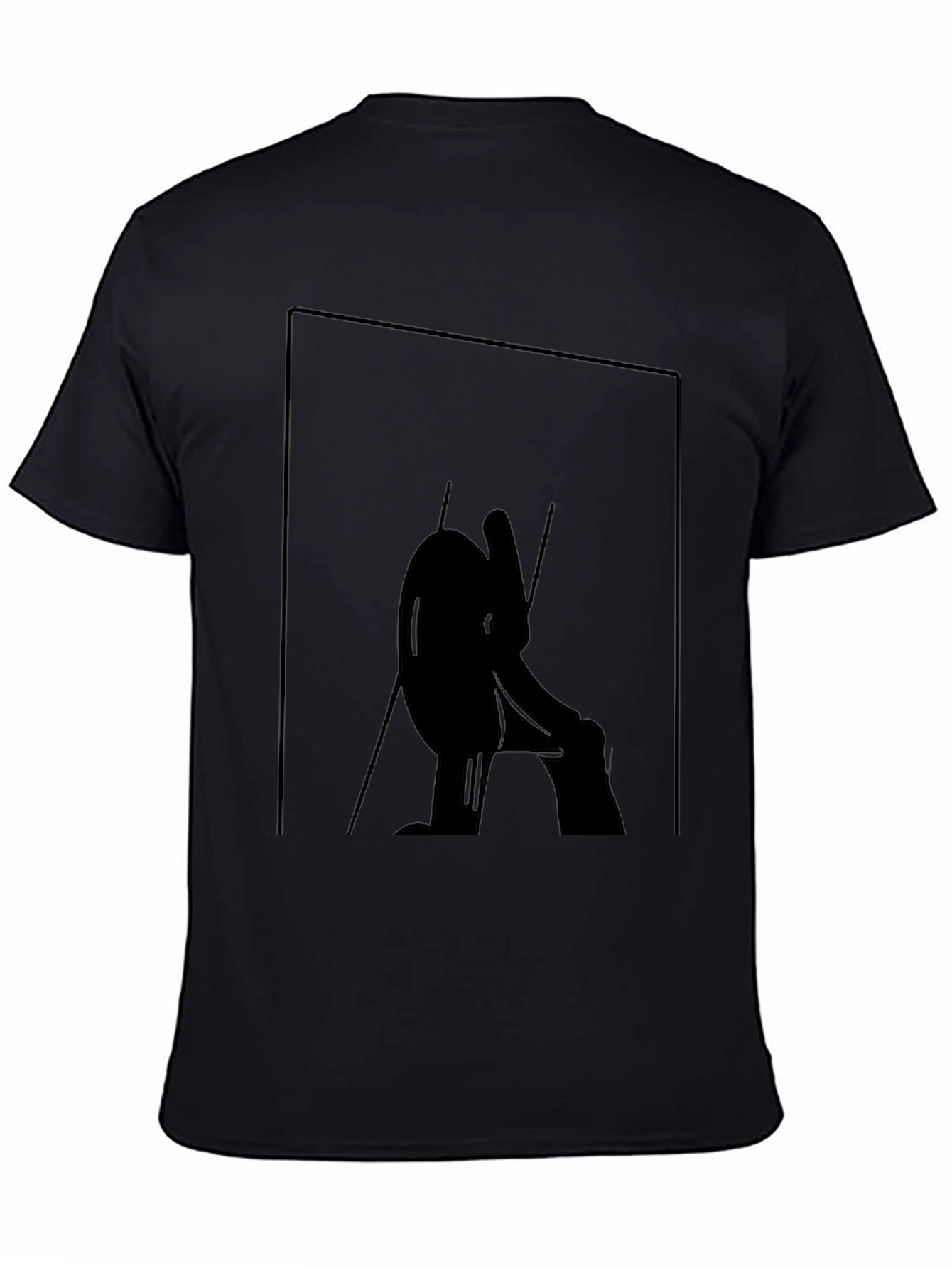 Abstract Silhouette Graphic Tee - Black