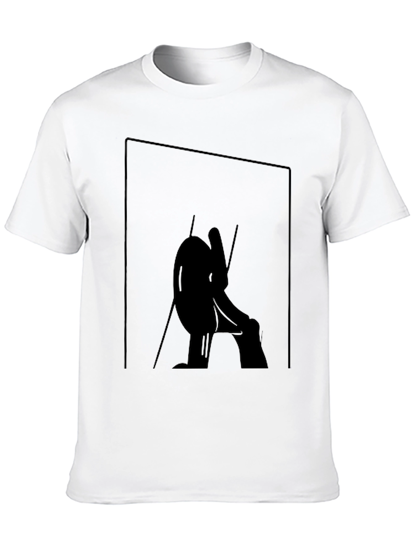 Abstract Silhouette Graphic Tee - Black
