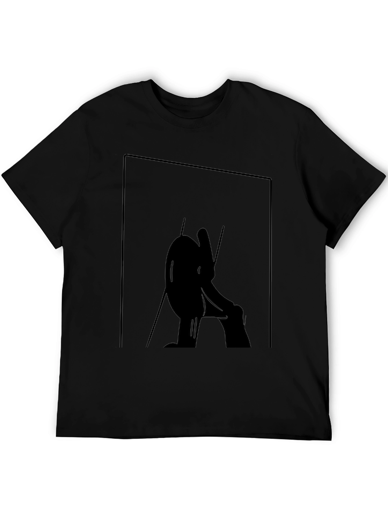 Abstract Silhouette Graphic Tee - Black