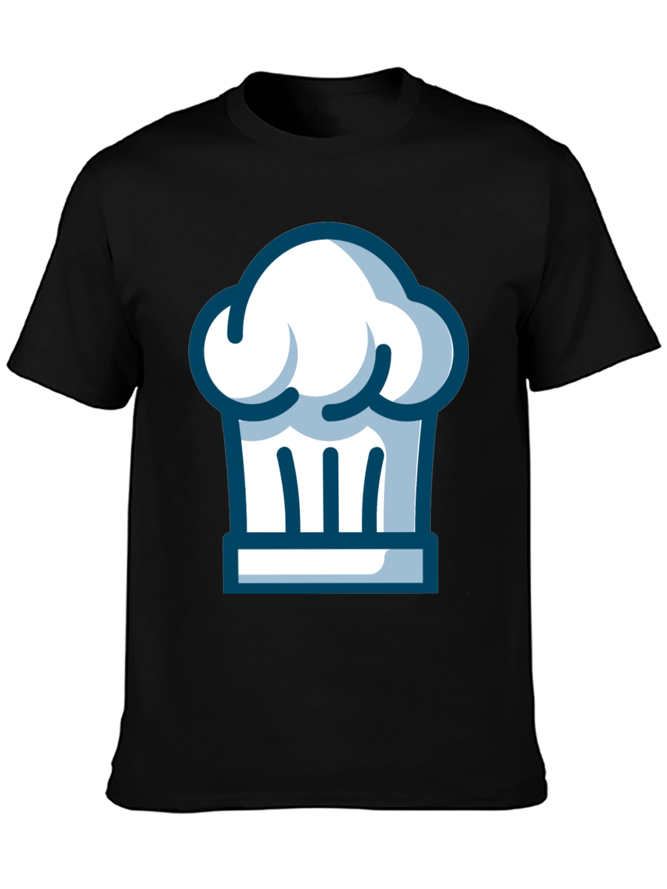 Chef Hat Graphic Tee - Black Cotton T-Shirt