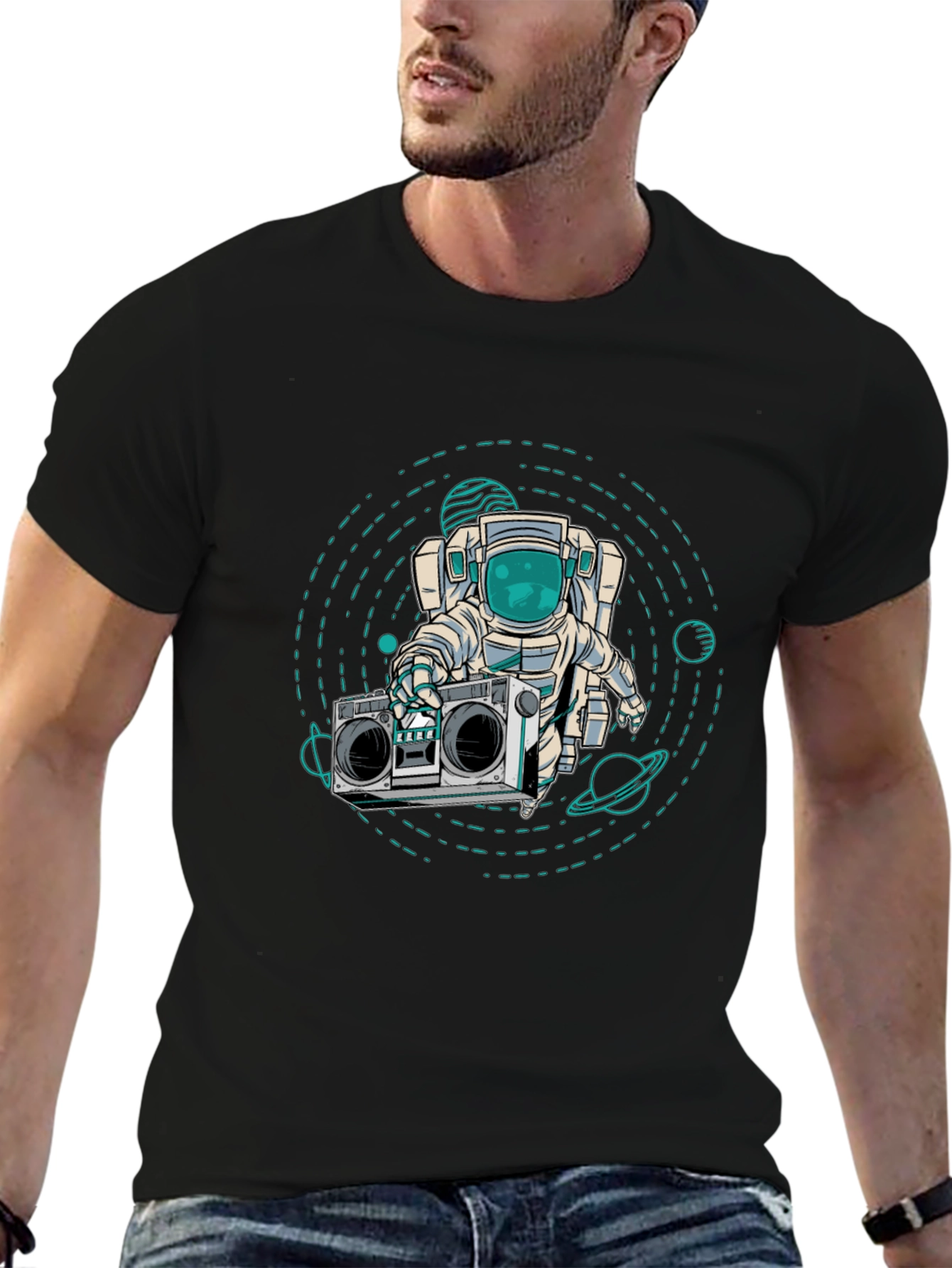 Astronaut Boombox Graphic T-Shirt