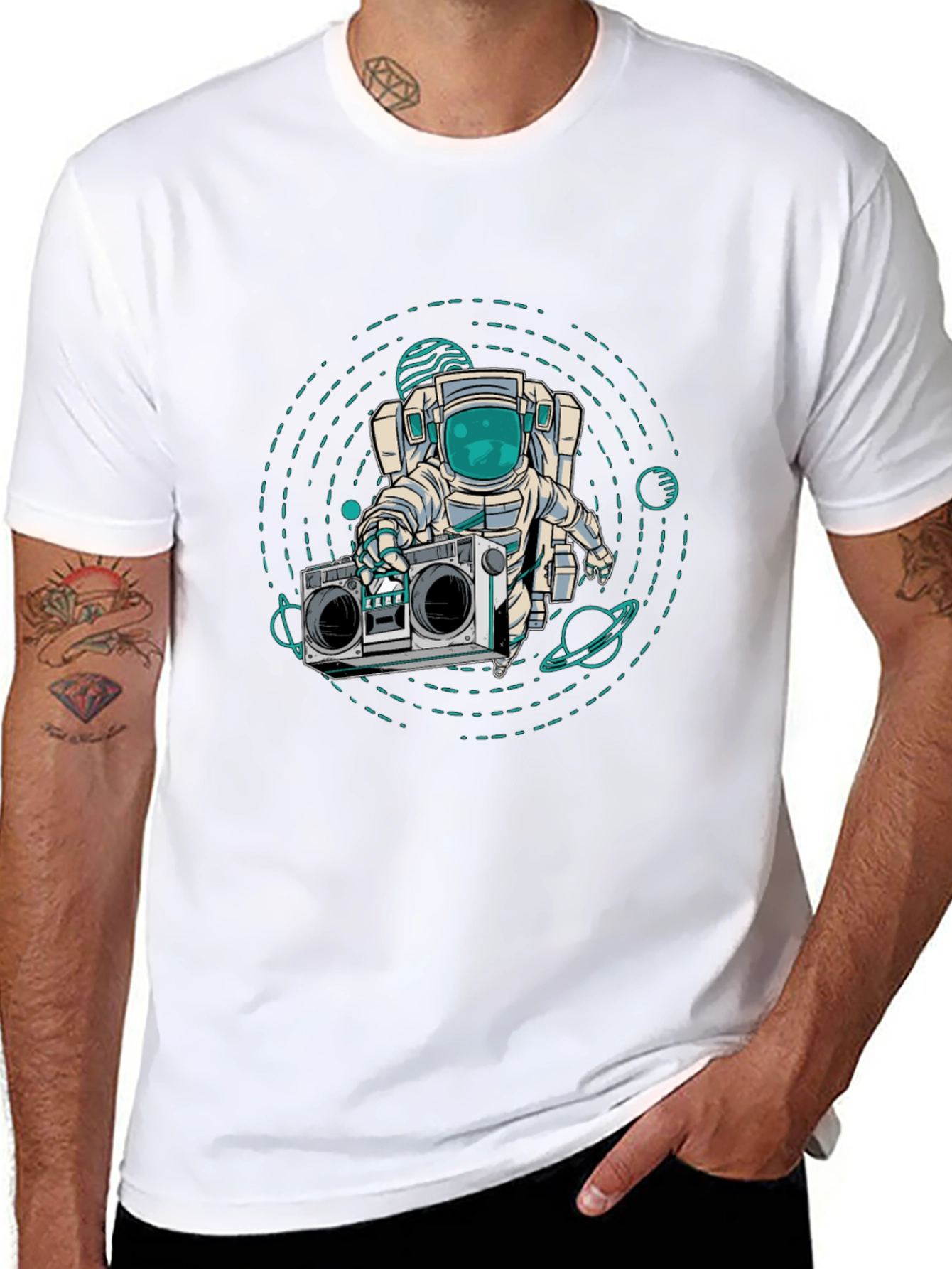Astronaut Boombox Graphic T-Shirt