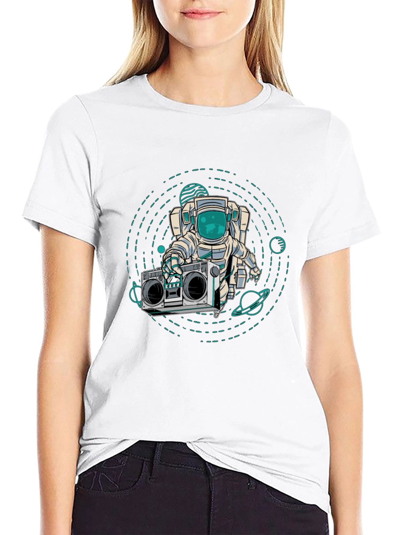 Astronaut Boombox Graphic T-Shirt