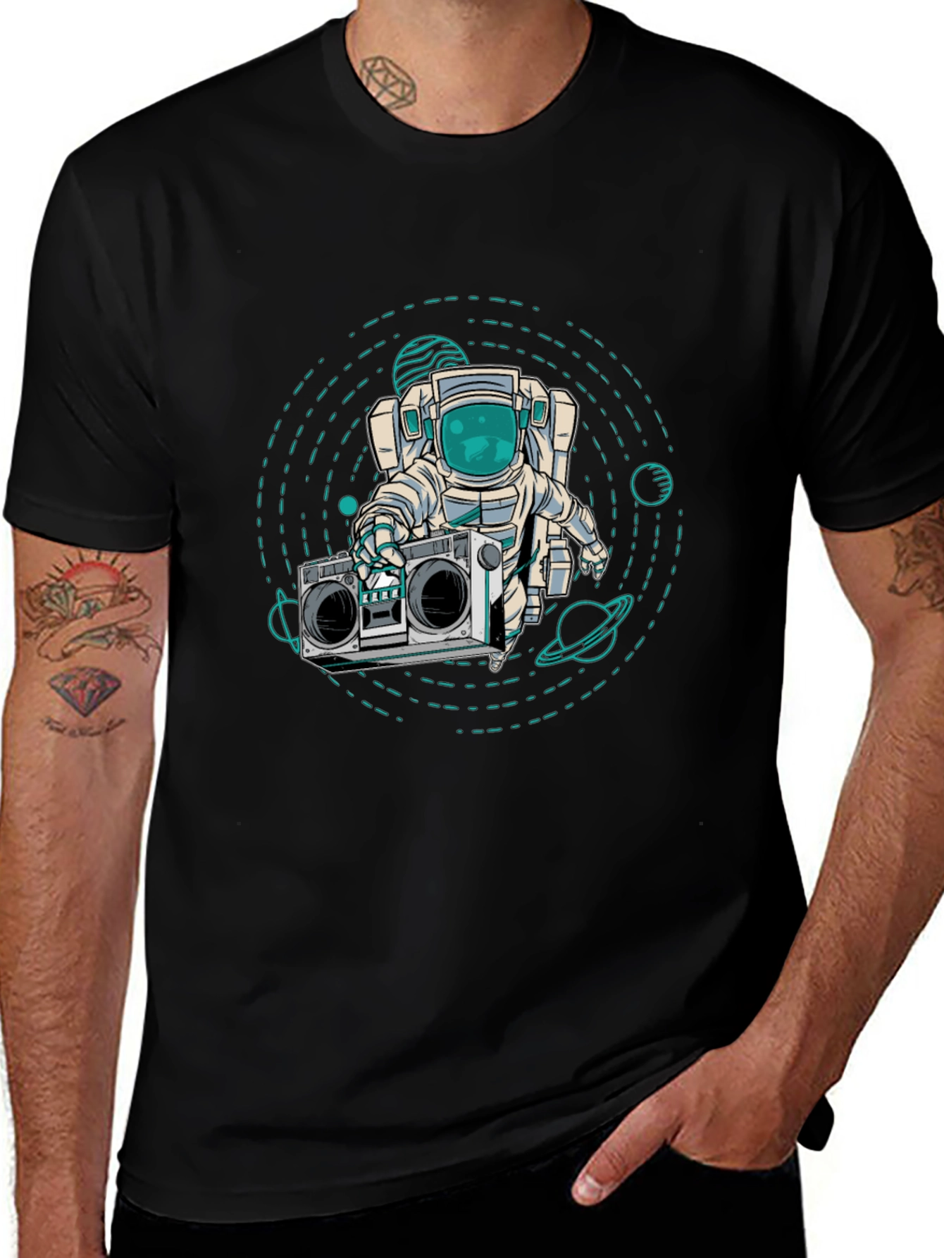 Astronaut Boombox Graphic T-Shirt
