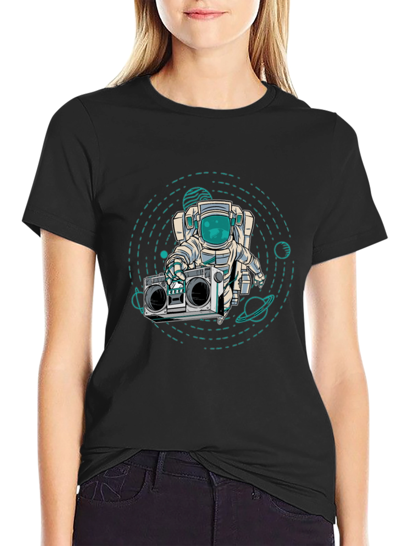 Astronaut Boombox Graphic T-Shirt
