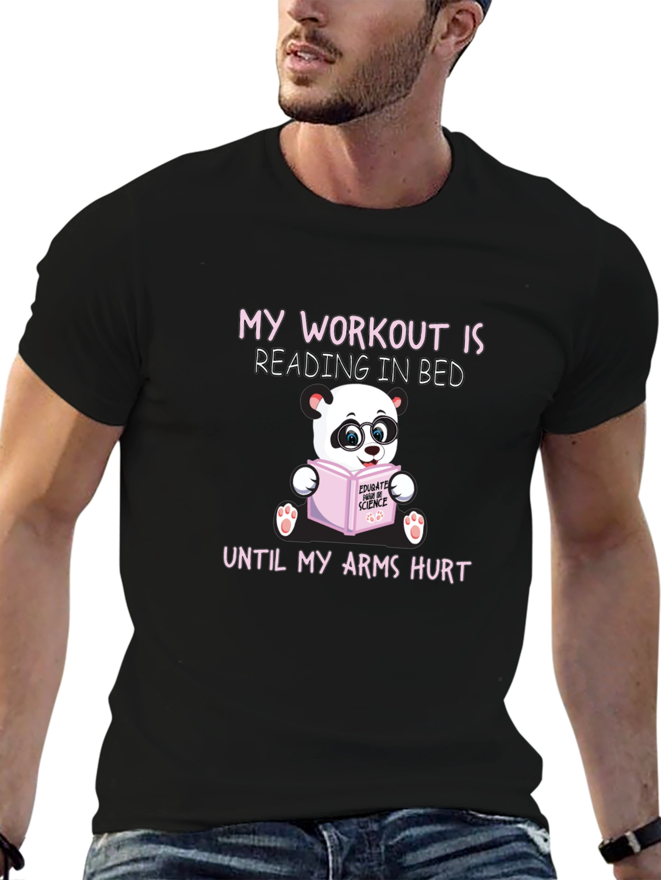 Funny Workout Reading Panda T-Shirt