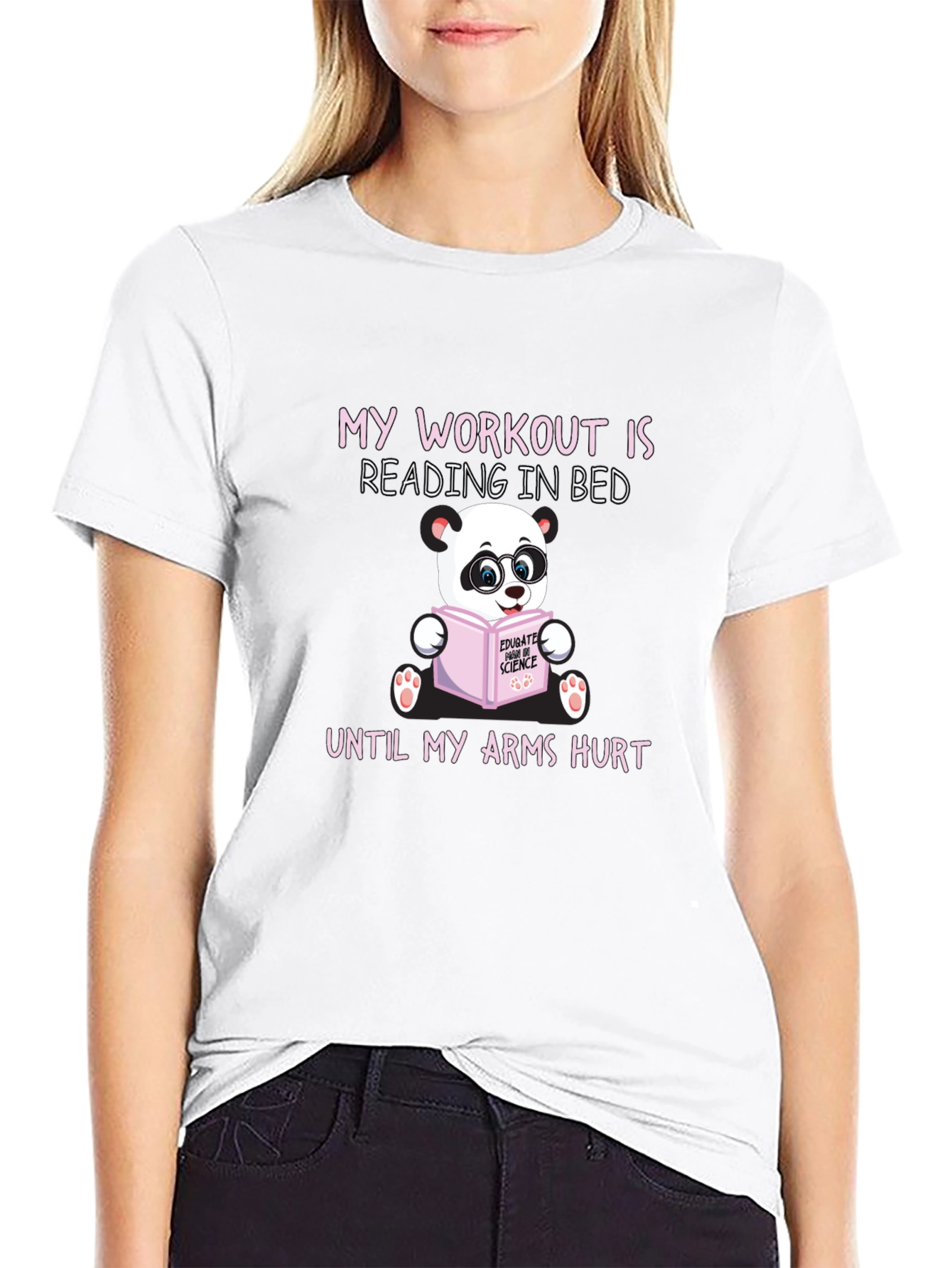 Funny Workout Reading Panda T-Shirt