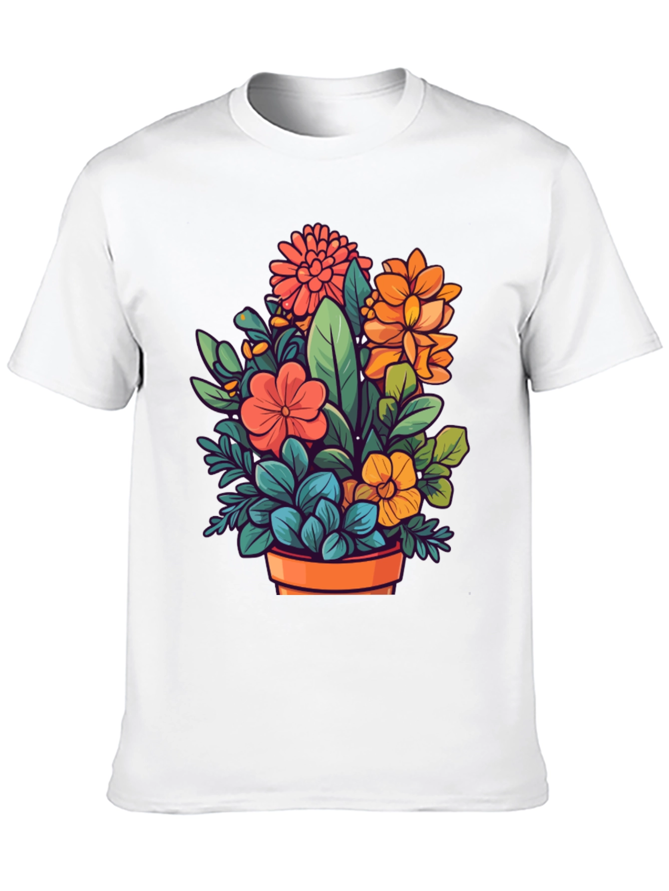 Floral Bouquet Graphic Tee - Black Unisex T-Shirt
