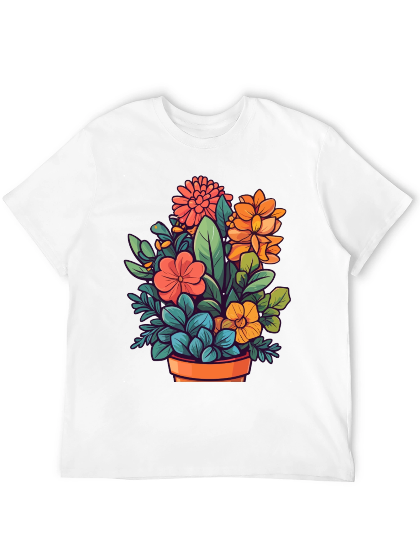 Floral Bouquet Graphic Tee - Black Unisex T-Shirt