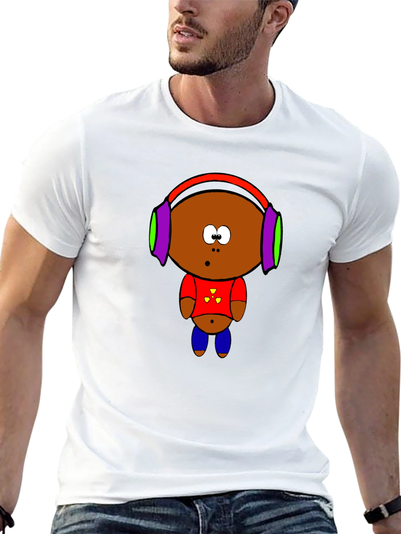 Cartoon Character Graphic T-Shirt - Black