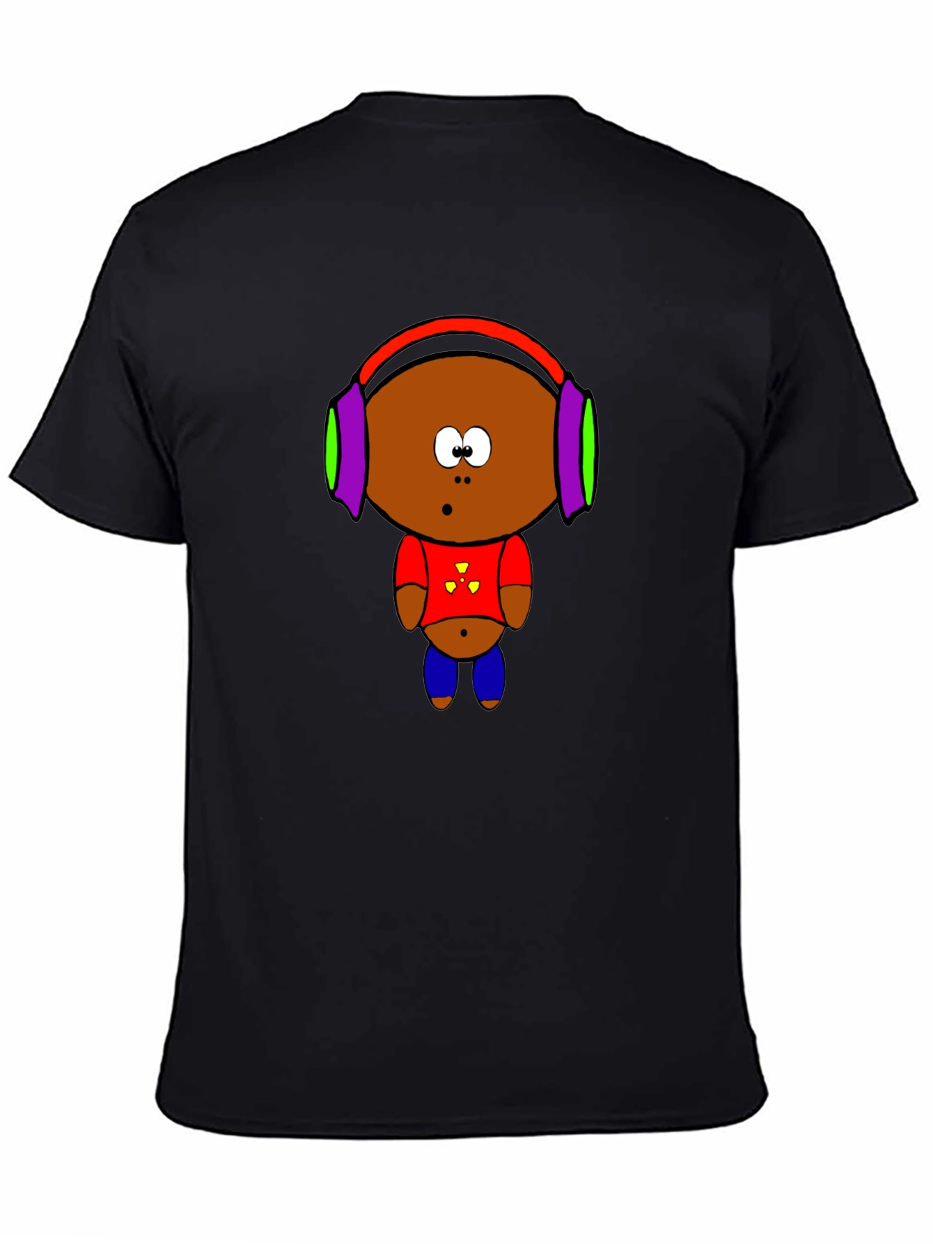 Cartoon Character Graphic T-Shirt - Black