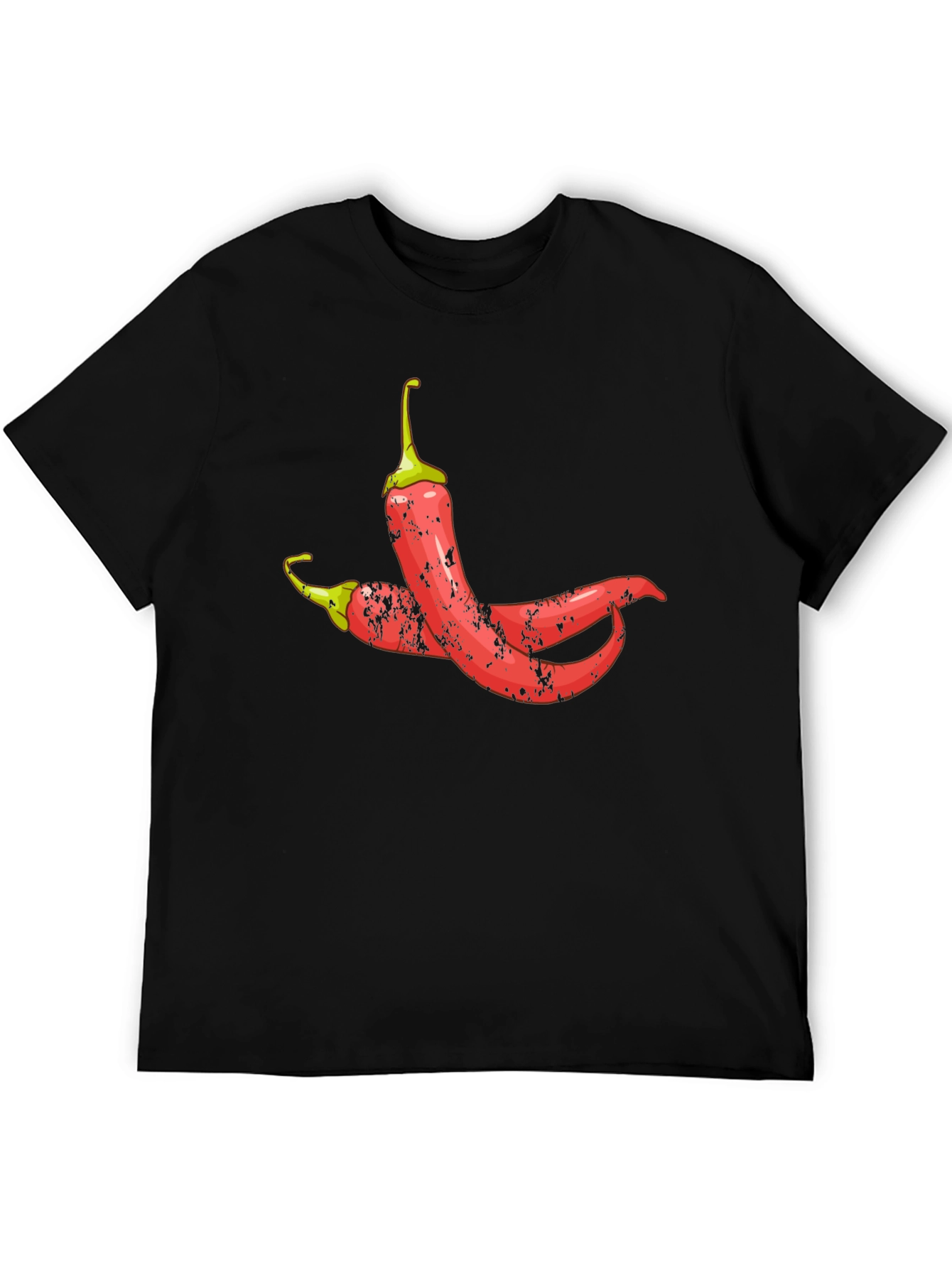 Spicy Chili Pepper Graphic Tee - Black Cotton T-Shirt