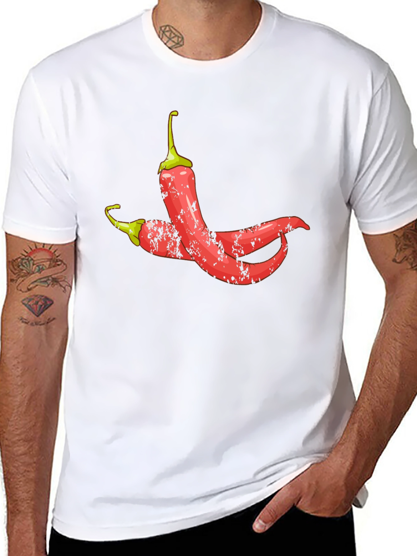 Spicy Chili Pepper Graphic Tee - Black Cotton T-Shirt
