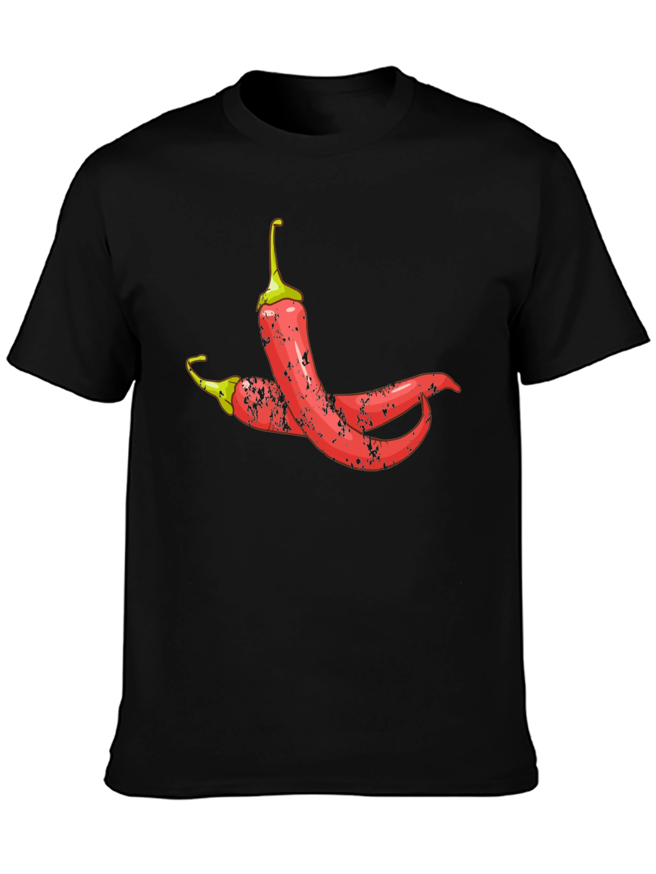 Spicy Chili Pepper Graphic Tee - Black Cotton T-Shirt