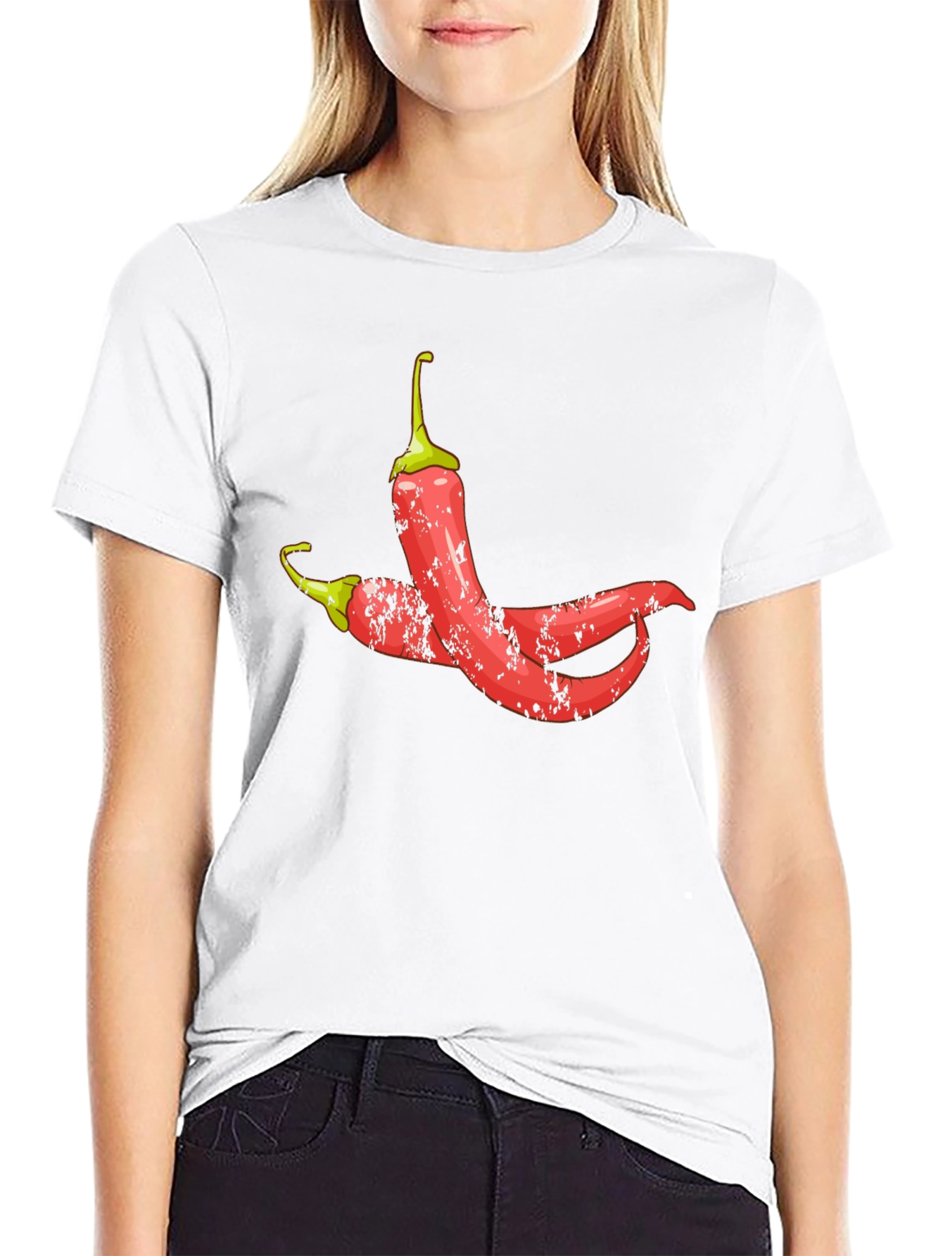 Spicy Chili Pepper Graphic Tee - Black Cotton T-Shirt