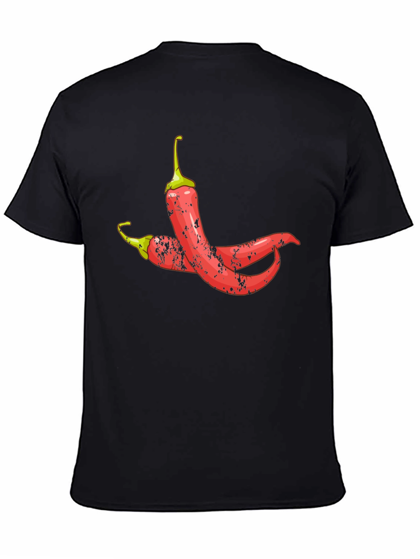 Spicy Chili Pepper Graphic Tee - Black Cotton T-Shirt