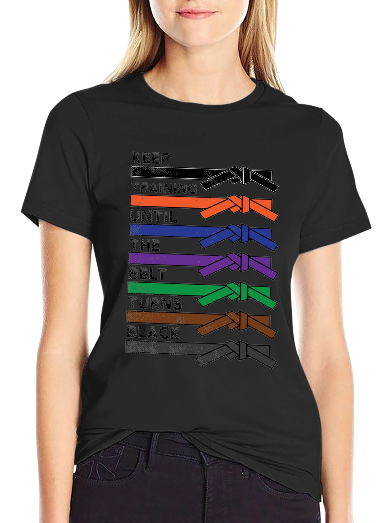 Keep Training Until Black Belt T-Shirt Jiu Jitsu MMA