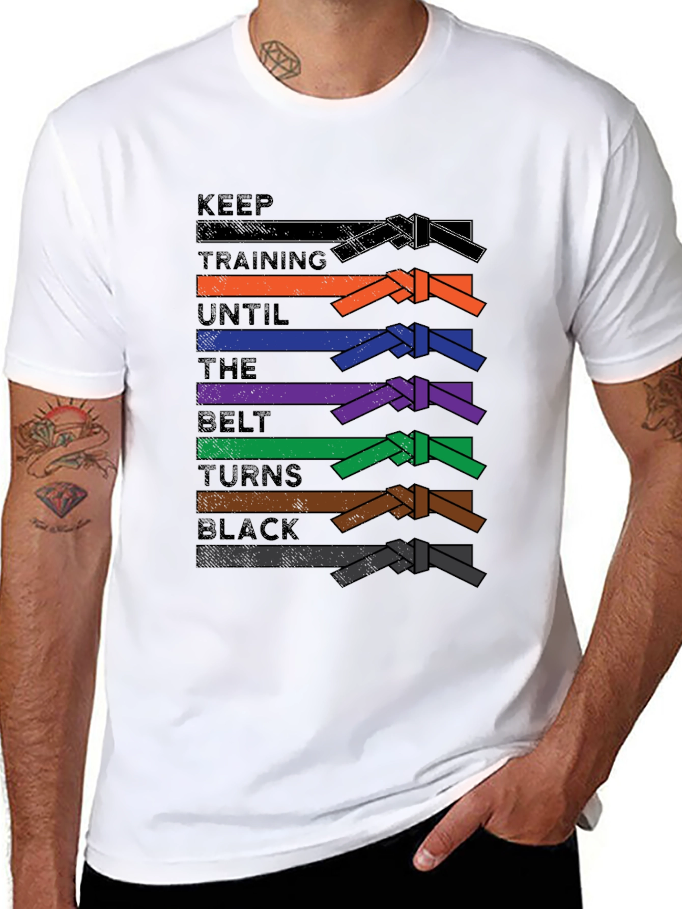 Keep Training Until Black Belt T-Shirt Jiu Jitsu MMA