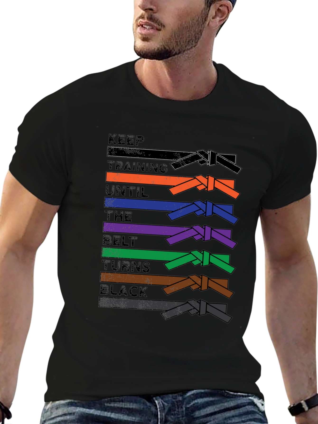 Keep Training Until Black Belt T-Shirt Jiu Jitsu MMA