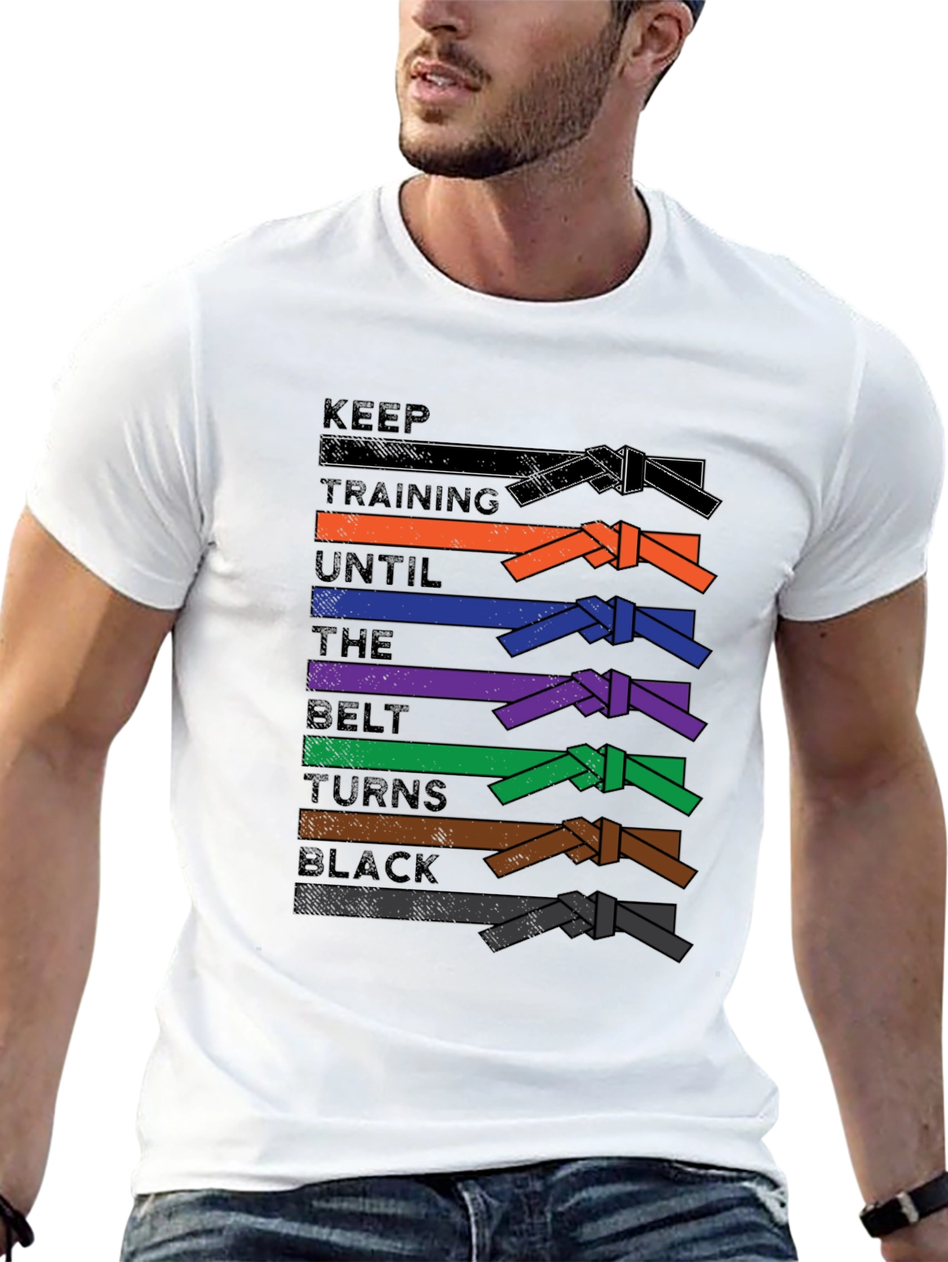 Keep Training Until Black Belt T-Shirt Jiu Jitsu MMA