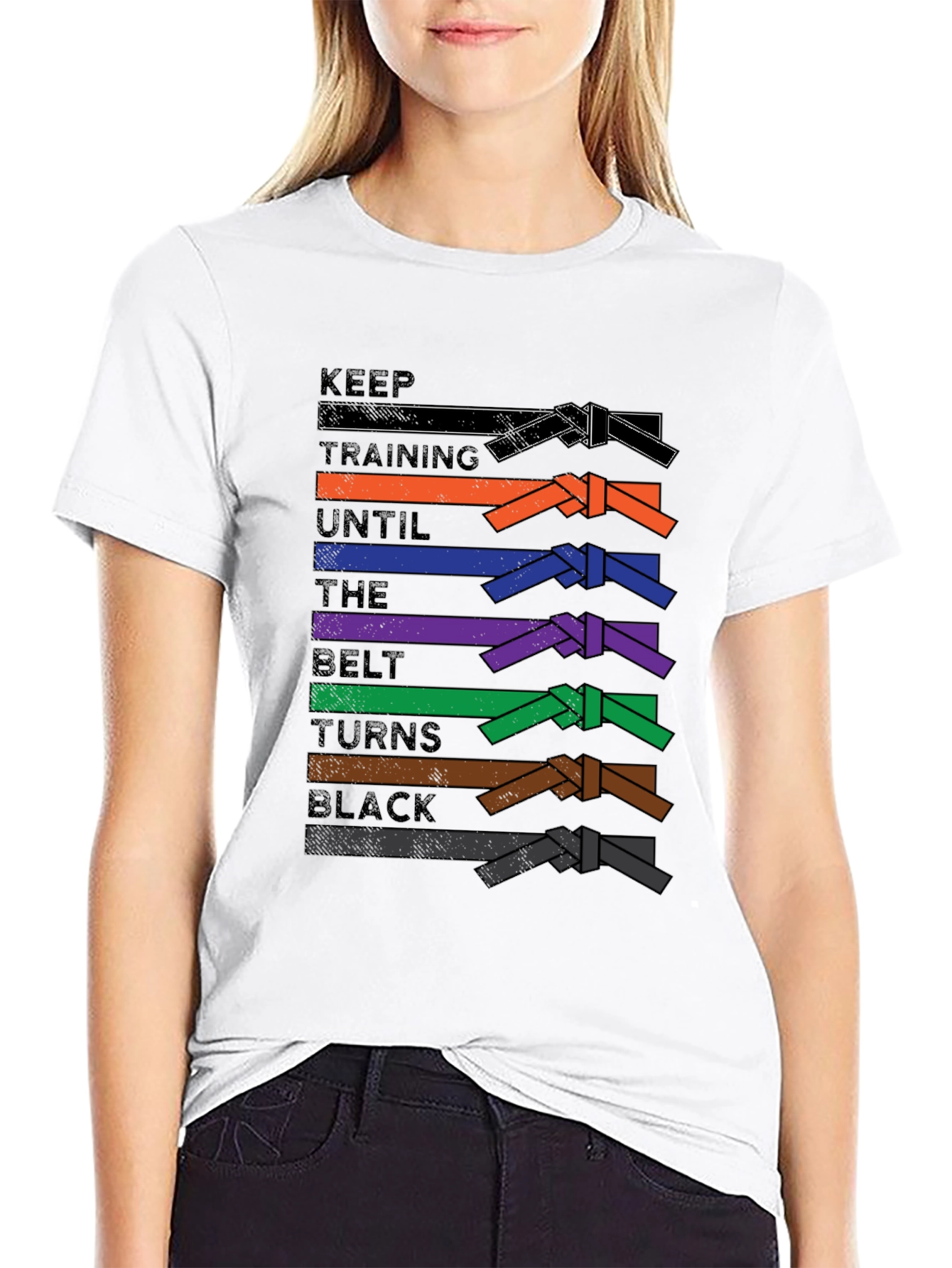 Keep Training Until Black Belt T-Shirt Jiu Jitsu MMA