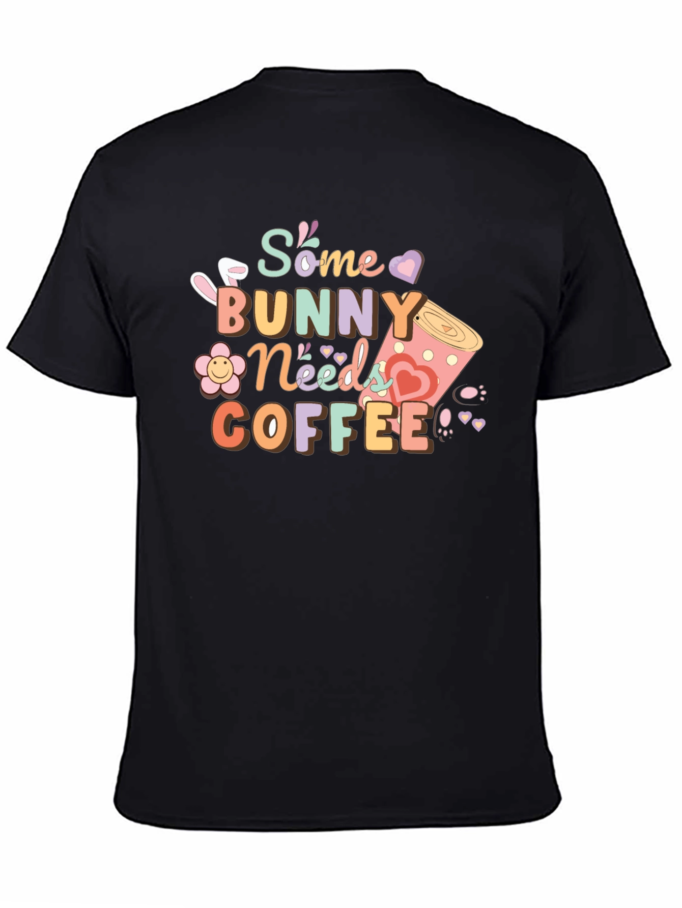 Some Bunny Needs Coffee T-Shirt - Black