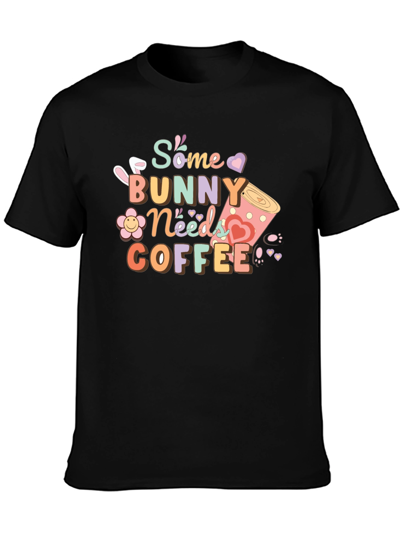 Some Bunny Needs Coffee T-Shirt - Black