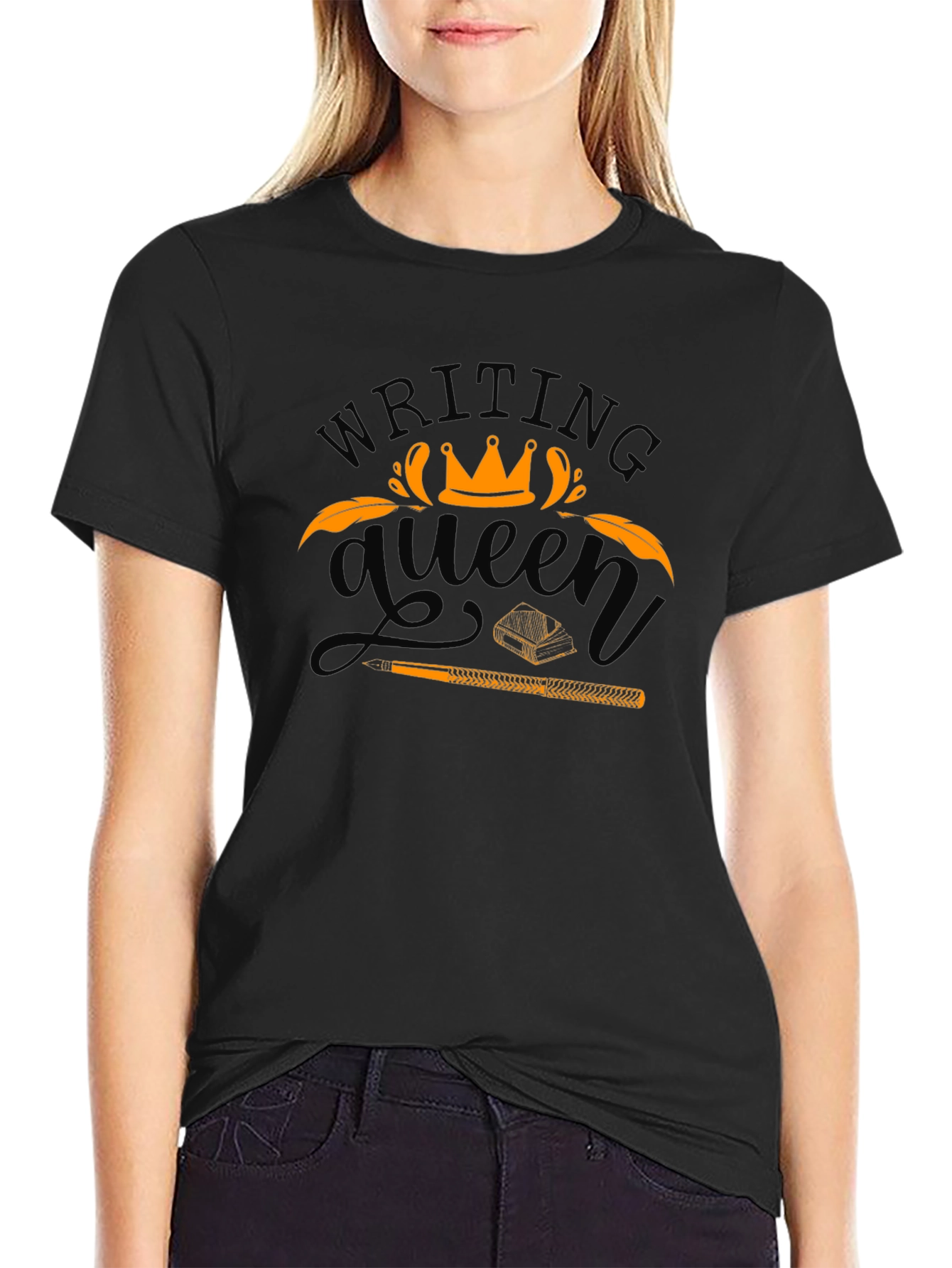 Writing Queen Black T-Shirt