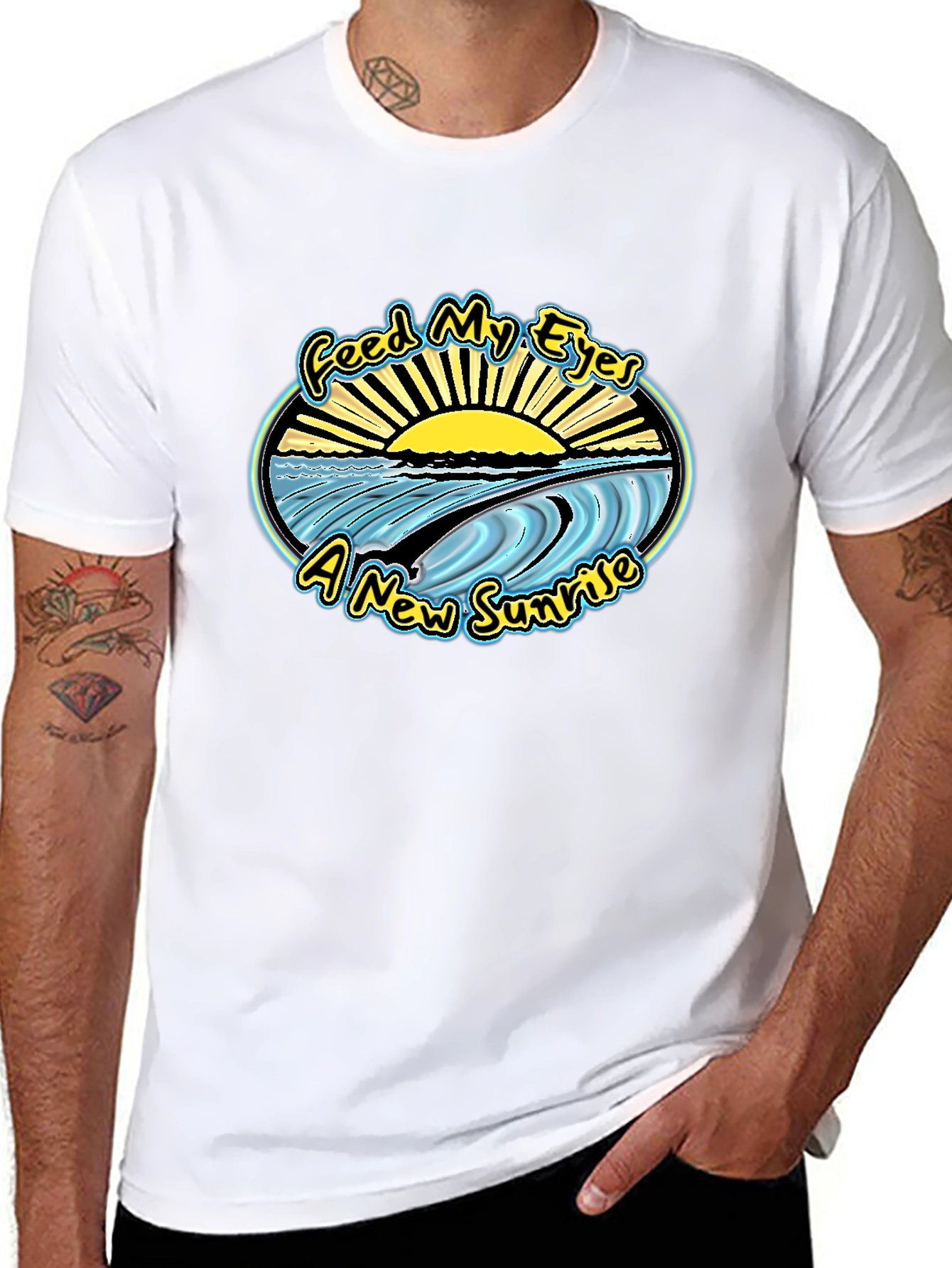 Feed My Eyes Sunrise Graphic T-Shirt - Black