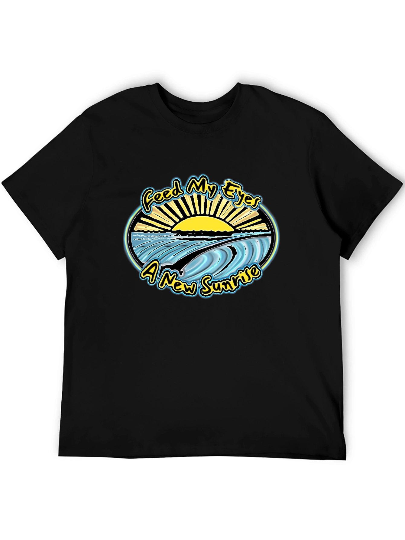 Feed My Eyes Sunrise Graphic T-Shirt - Black