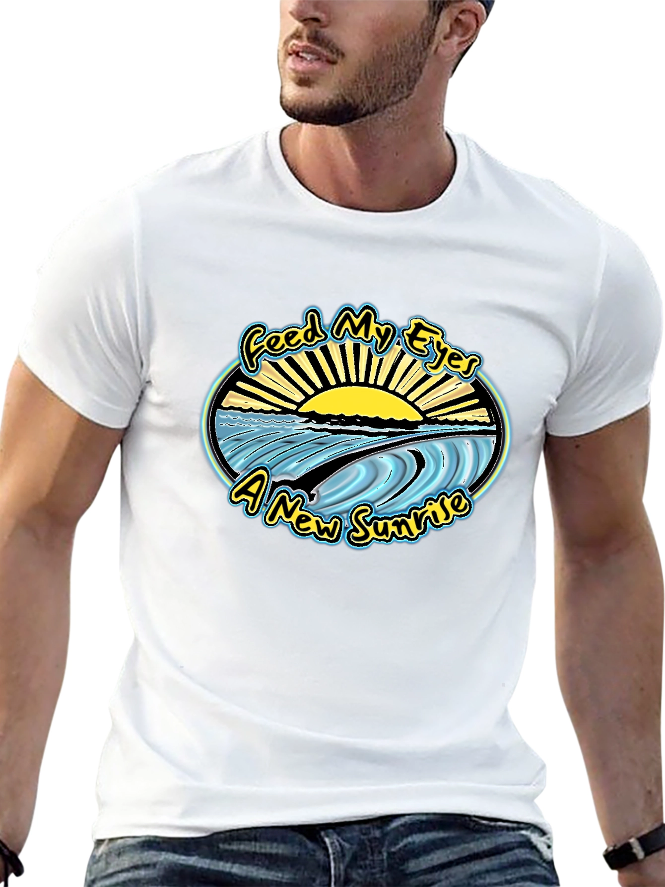 Feed My Eyes Sunrise Graphic T-Shirt - Black