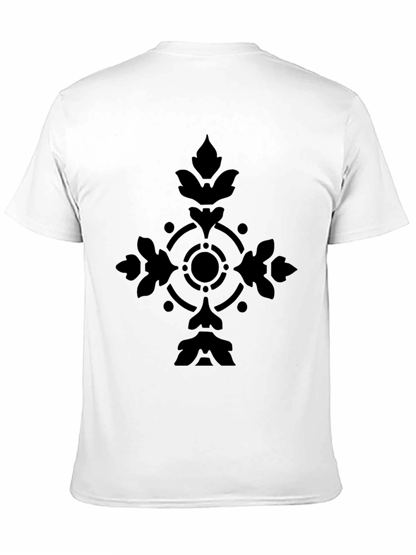 Mens Black Graphic Tee - Elegant Cross Design