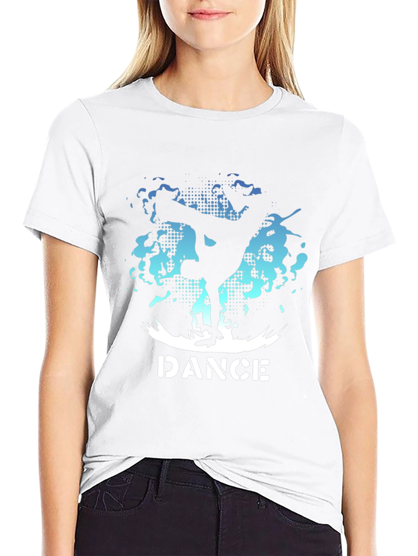 Dance Graphic Tee - Black Crew Neck T-Shirt