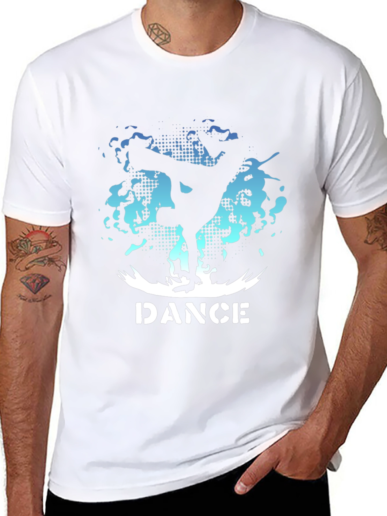 Dance Graphic Tee - Black Crew Neck T-Shirt