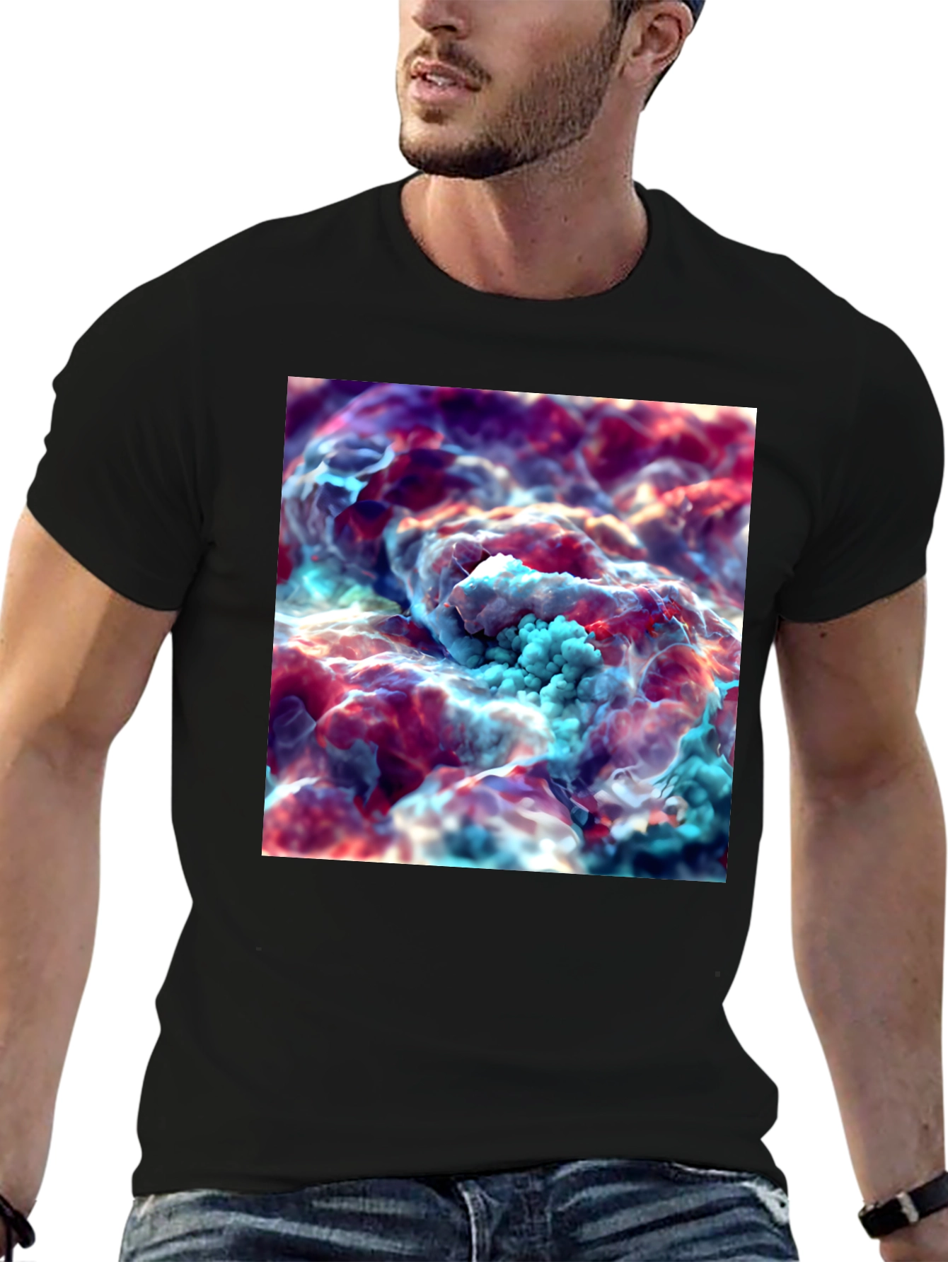 Abstract Cloudscape Graphic Tee - Unisex Black T-Shirt