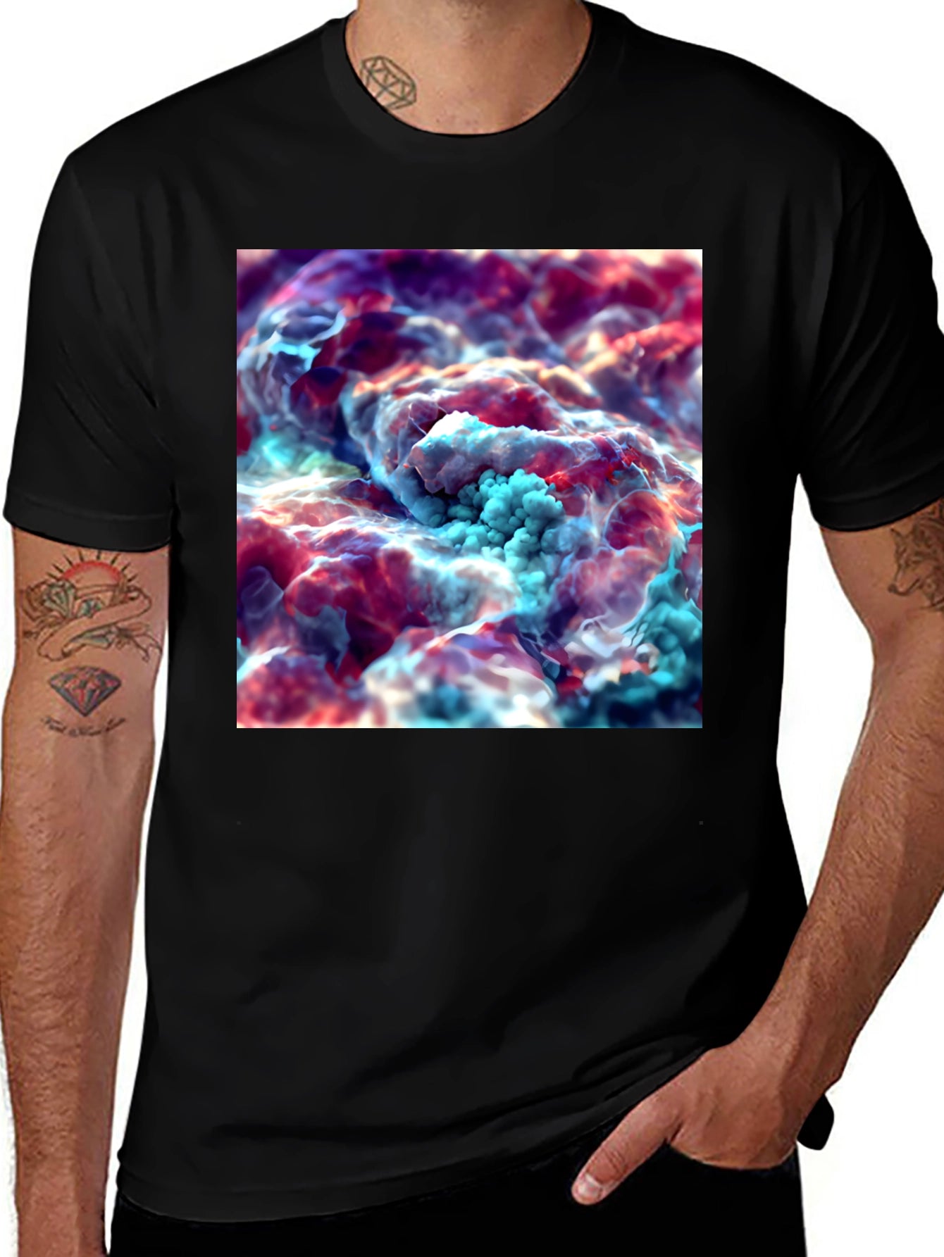 Abstract Cloudscape Graphic Tee - Unisex Black T-Shirt