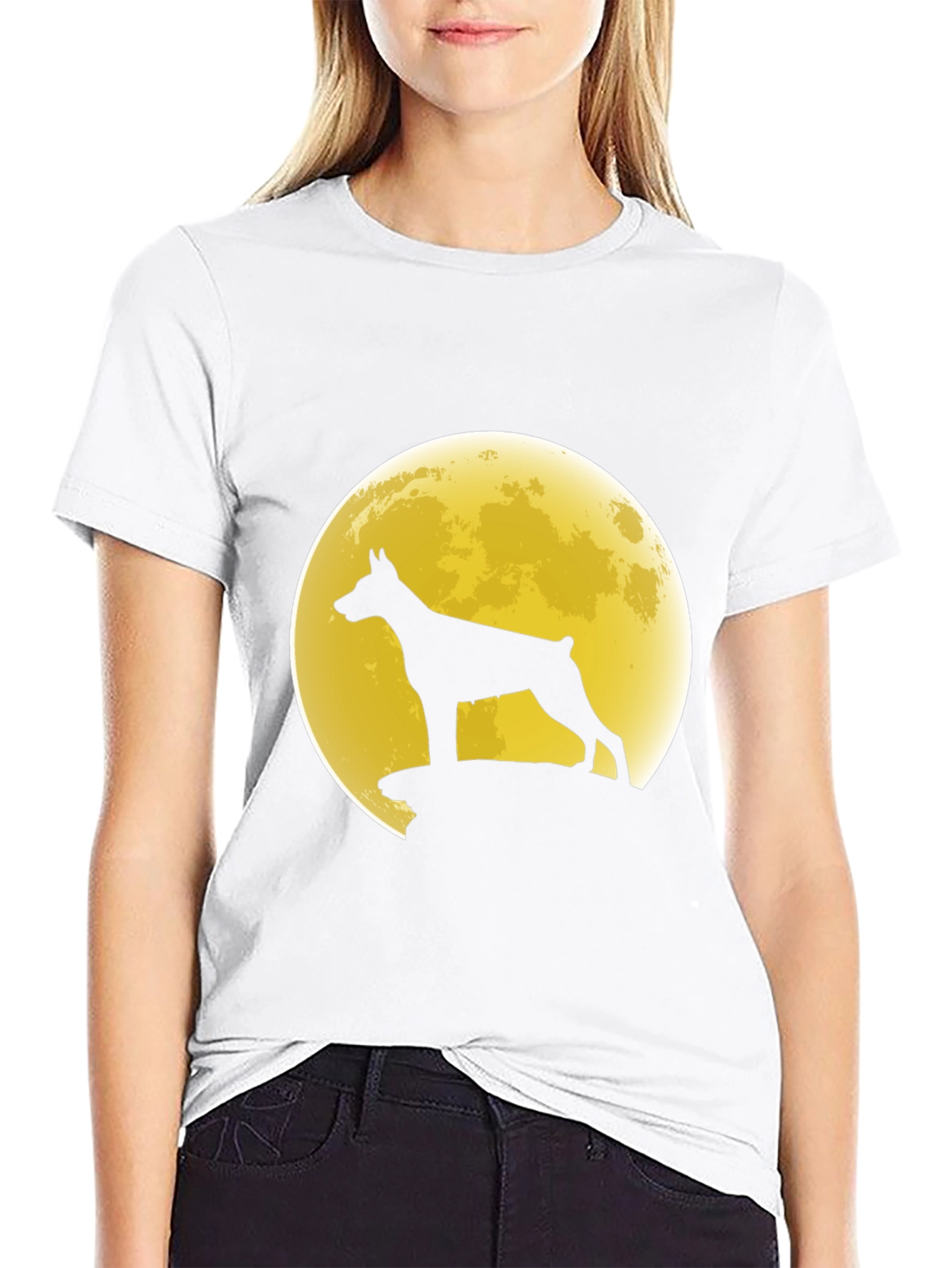 Dog Silhouette Moon Graphic Tee