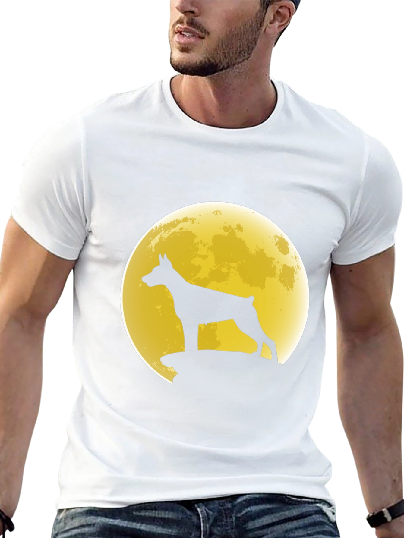 Dog Silhouette Moon Graphic Tee