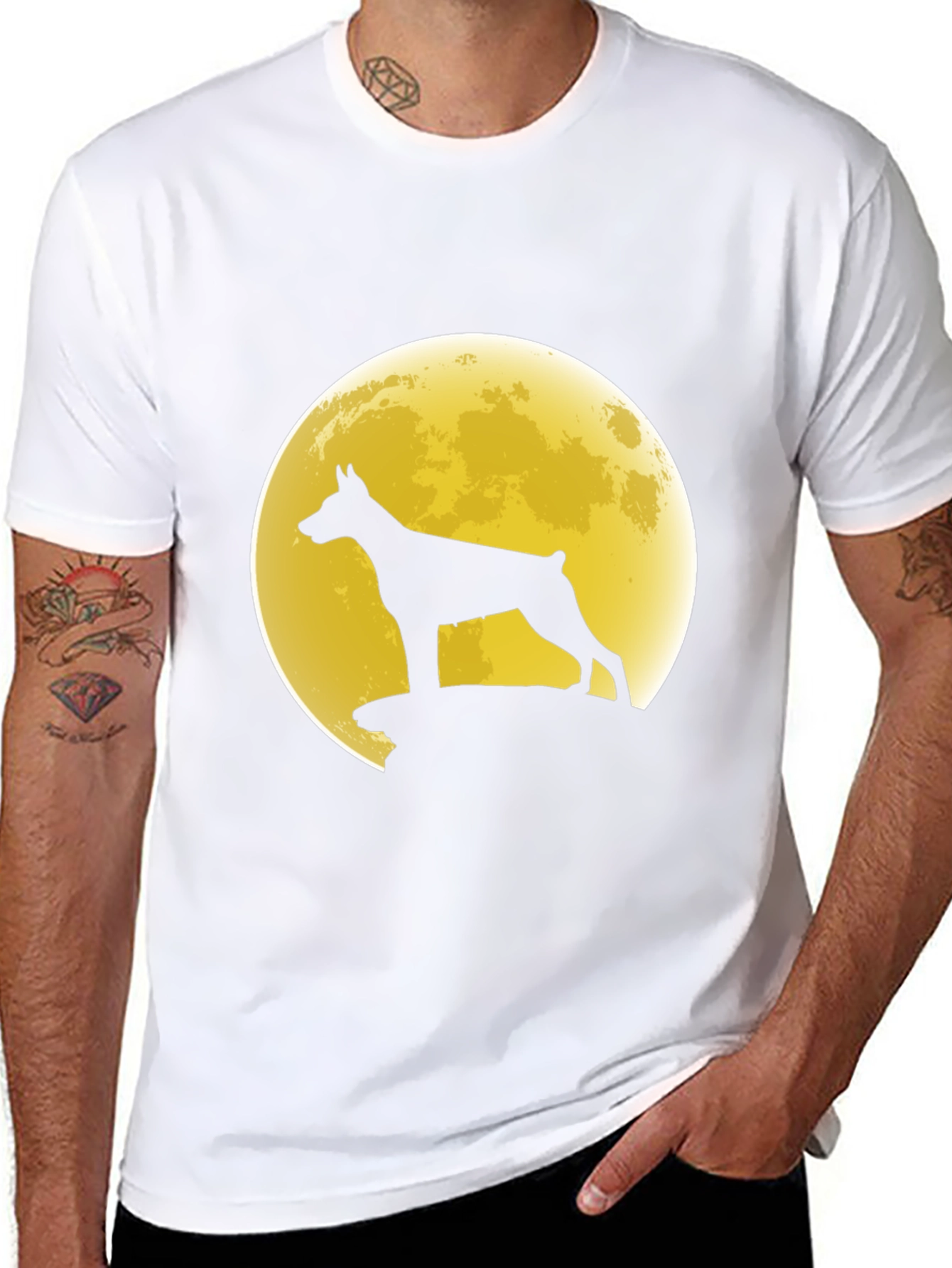 Dog Silhouette Moon Graphic Tee