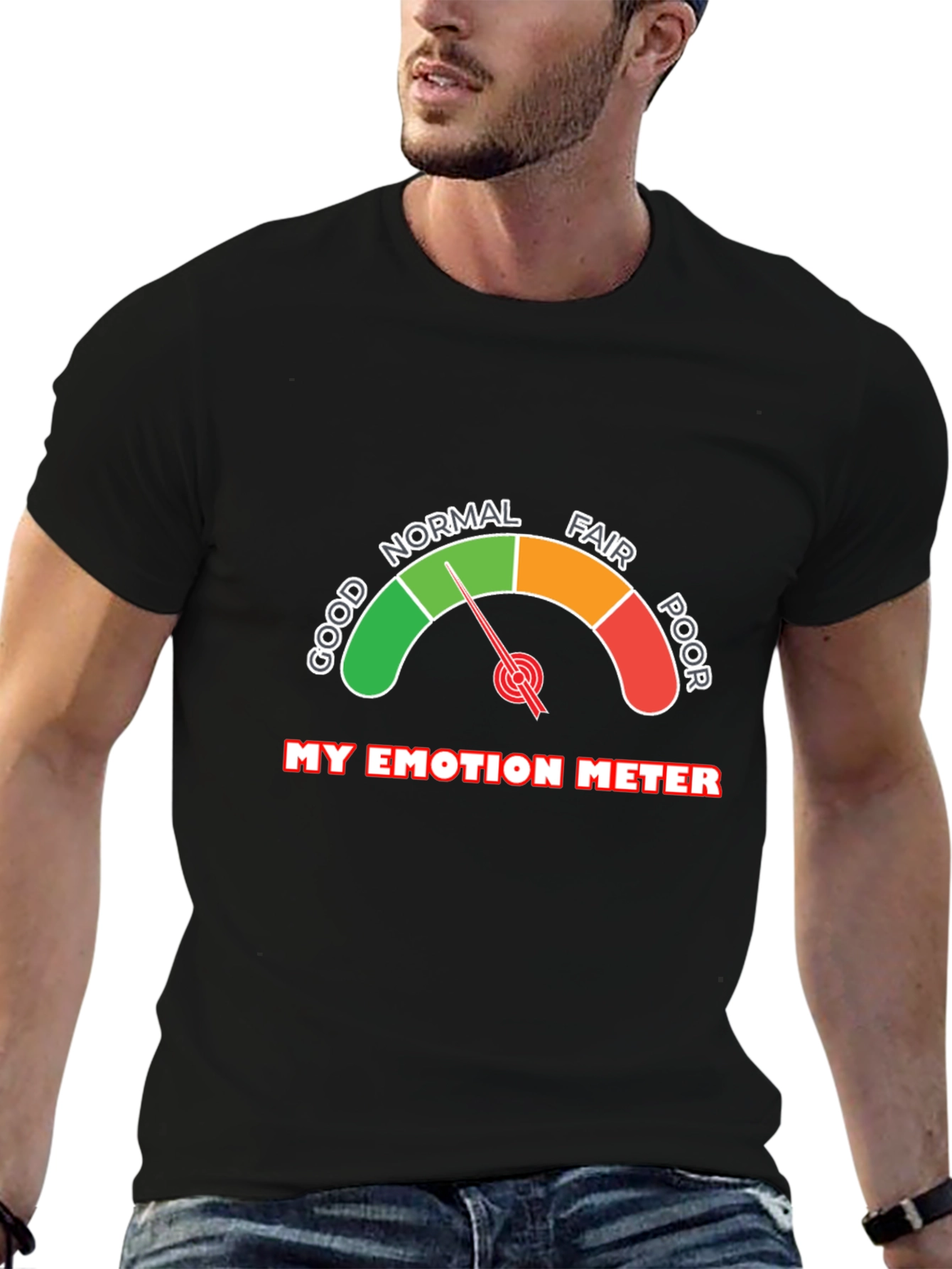 Emotion Meter Graphic T-Shirt - Fun & Relatable Tee