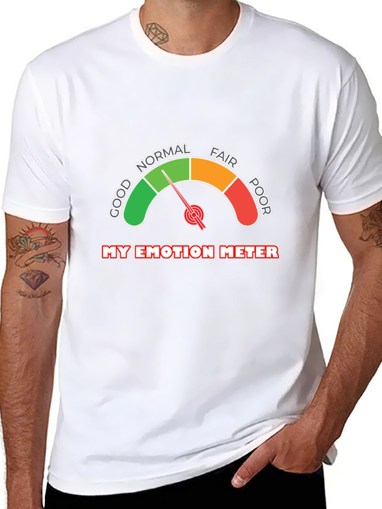 Emotion Meter Graphic T-Shirt - Fun & Relatable Tee