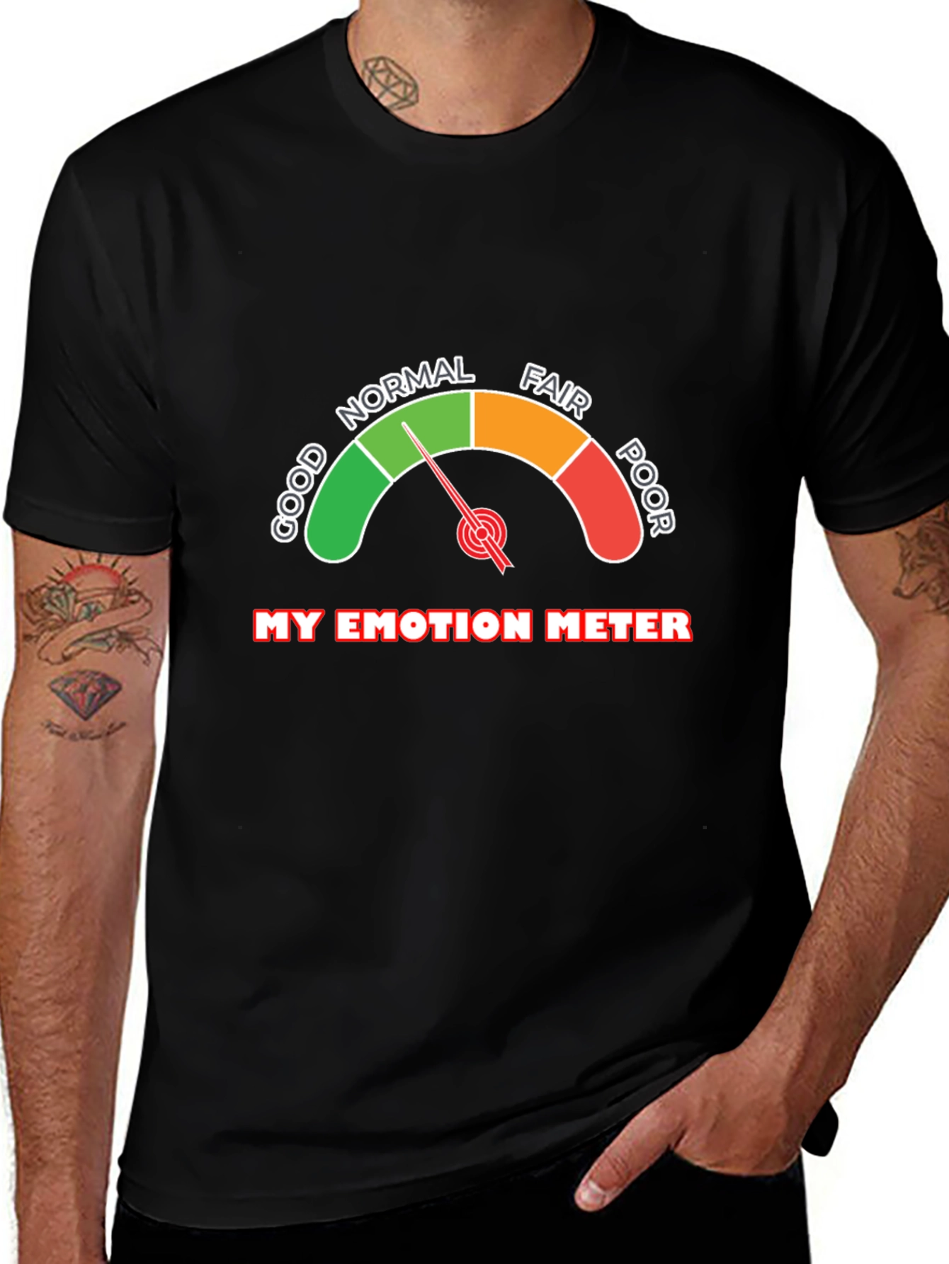 Emotion Meter Graphic T-Shirt - Fun & Relatable Tee