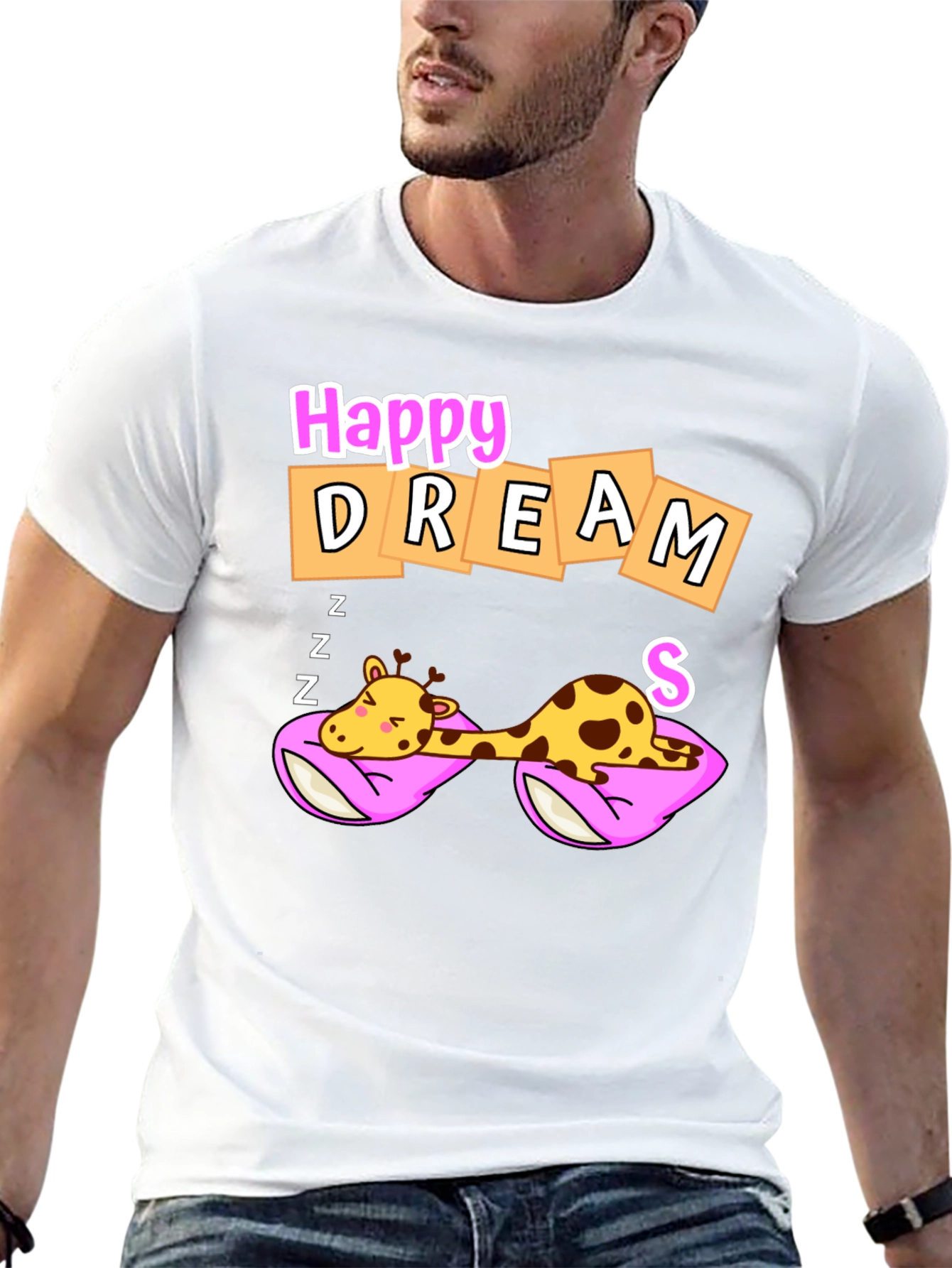 Happy Dreams Giraffe Graphic Tee - Unisex
