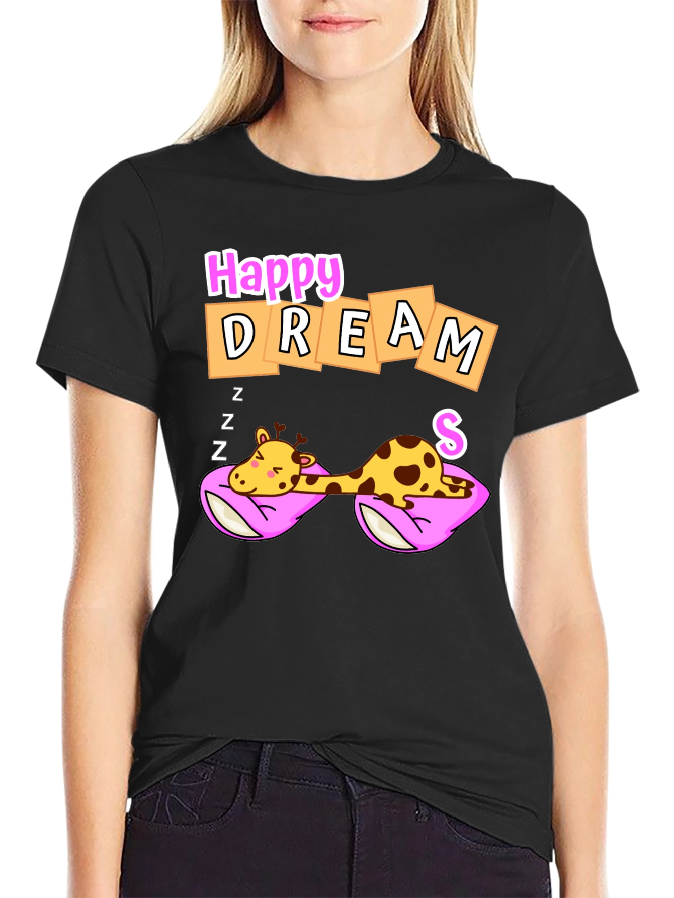 Happy Dreams Giraffe Graphic Tee - Unisex