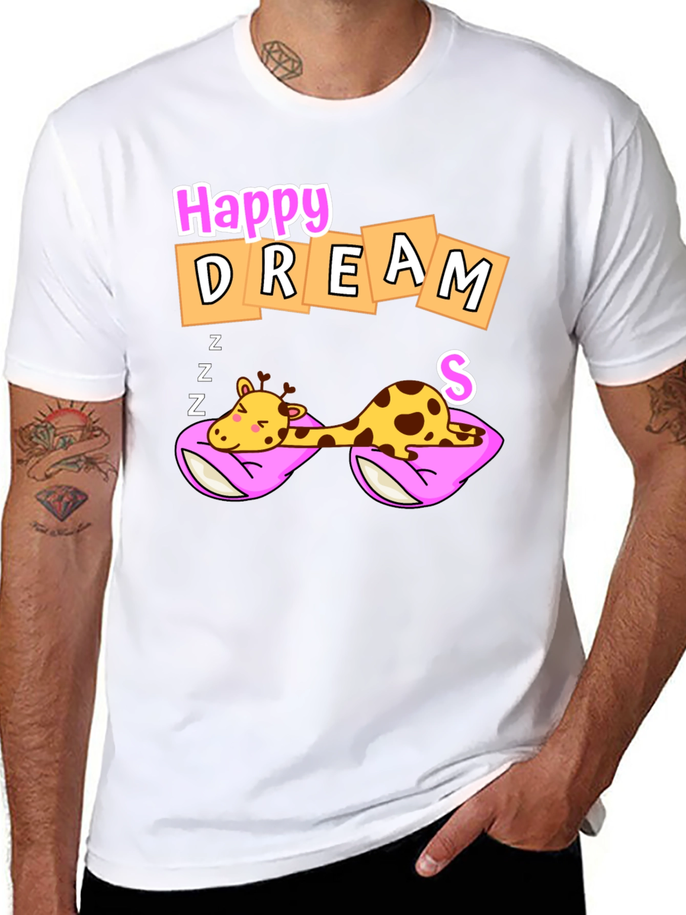 Happy Dreams Giraffe Graphic Tee - Unisex
