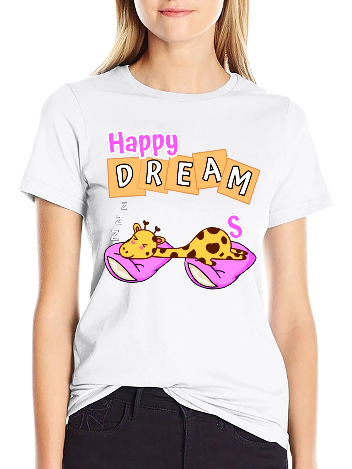 Happy Dreams Giraffe Graphic Tee - Unisex