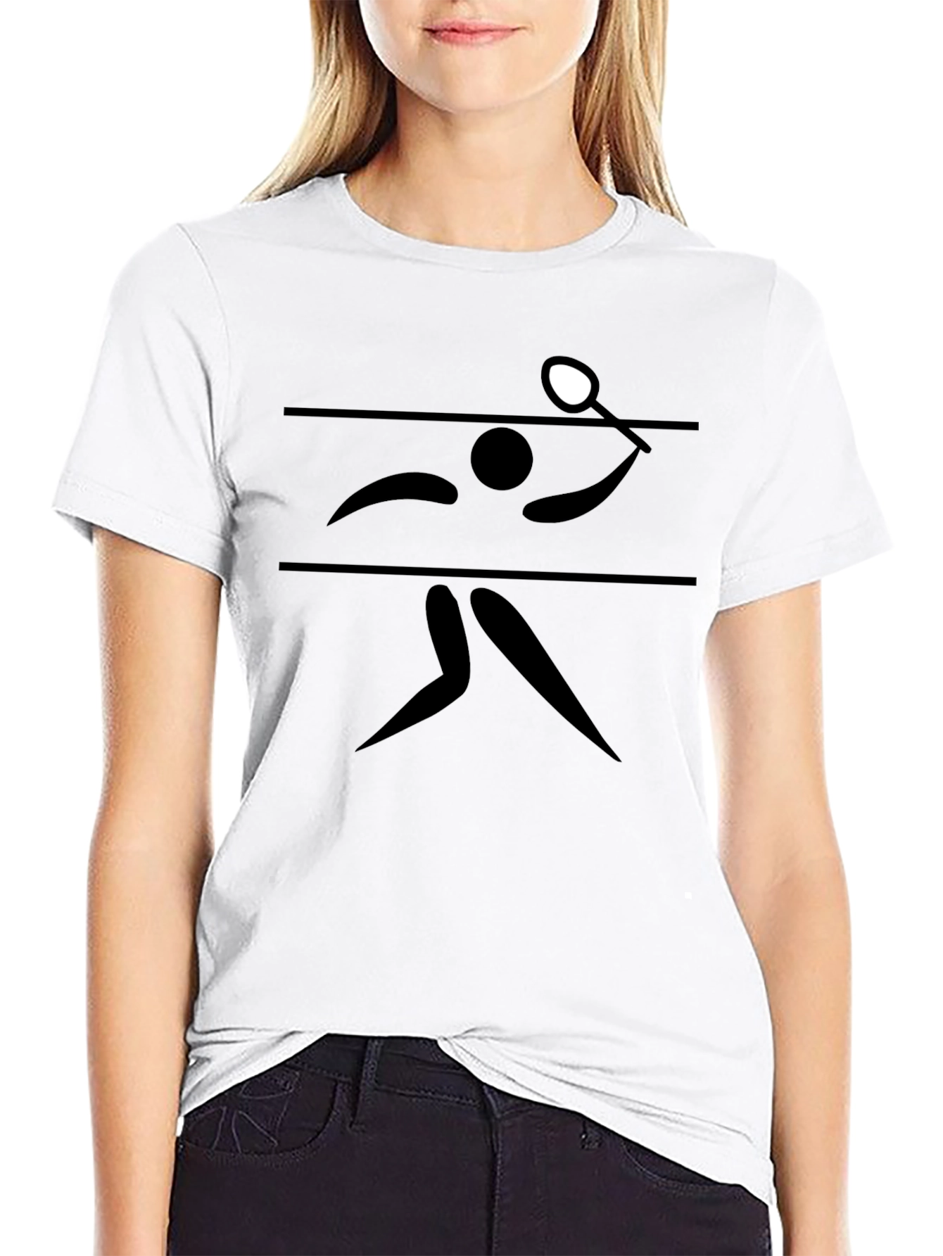 Table Tennis Graphic Tee - Black Cotton T-Shirt