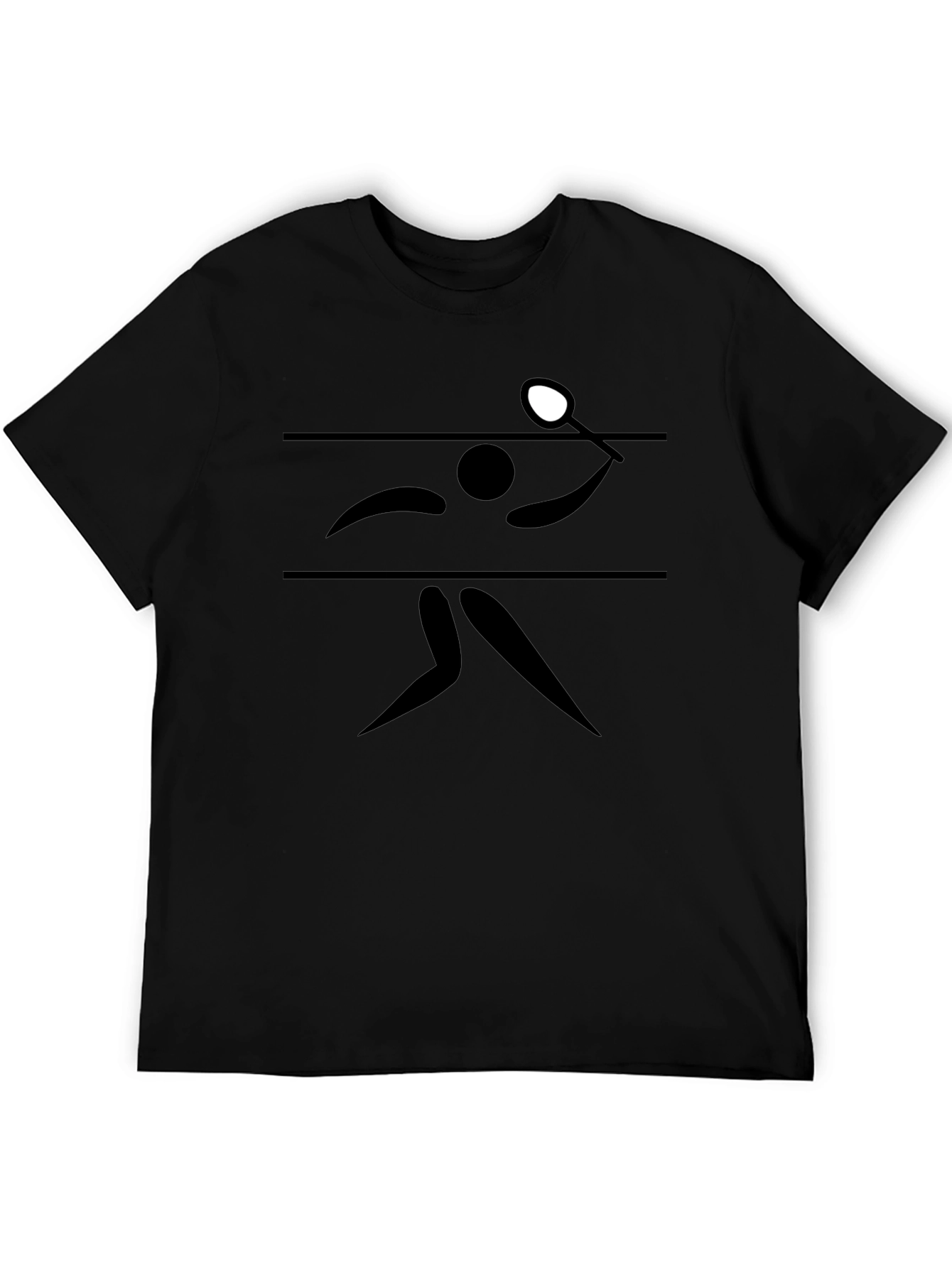 Table Tennis Graphic Tee - Black Cotton T-Shirt