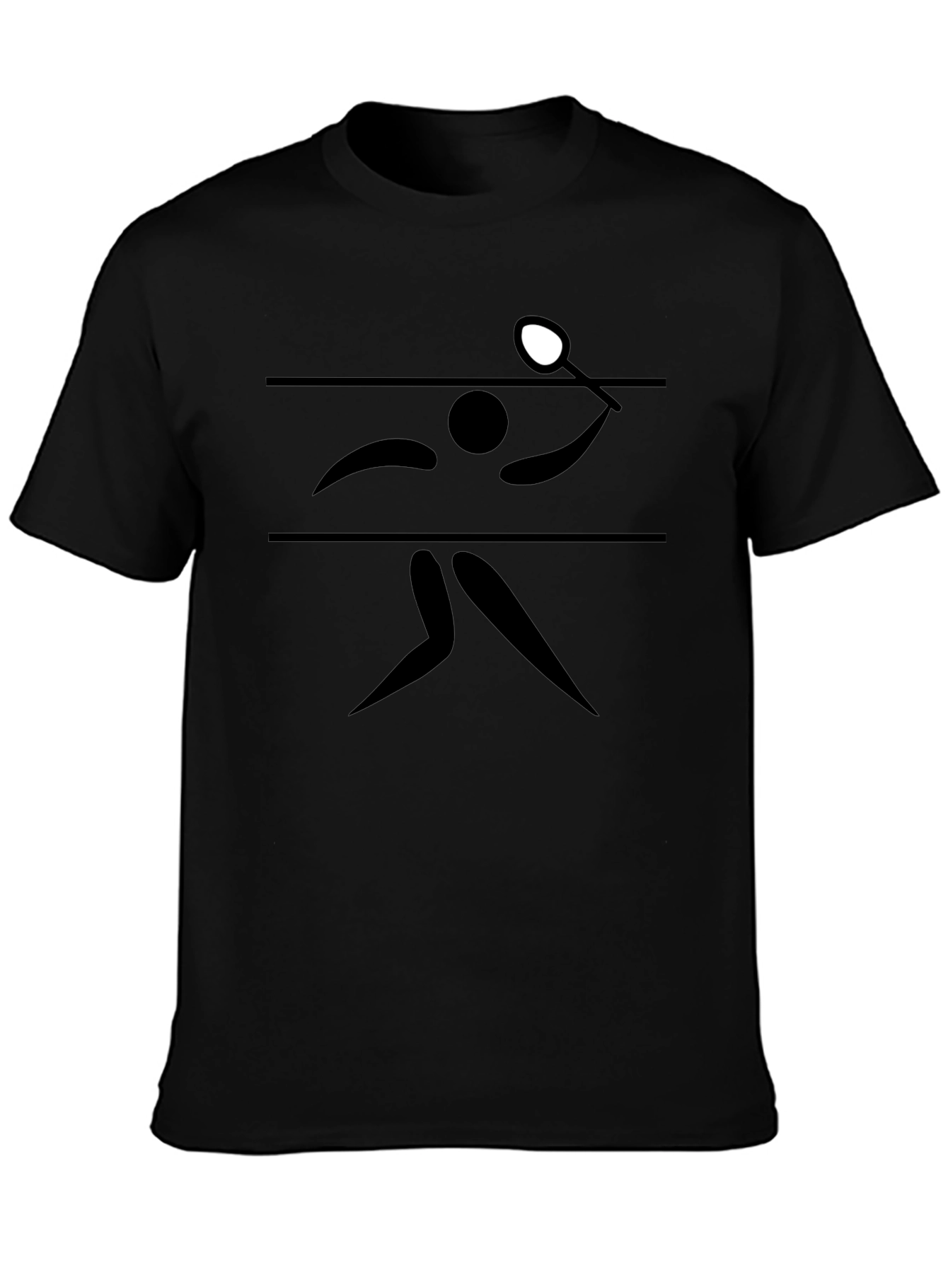 Table Tennis Graphic Tee - Black Cotton T-Shirt