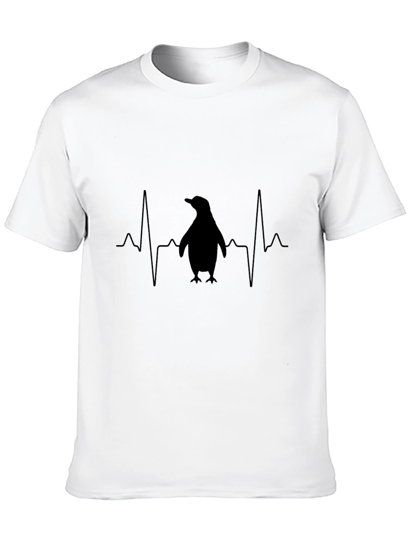 Penguin Heartbeat Graphic Tee - Black